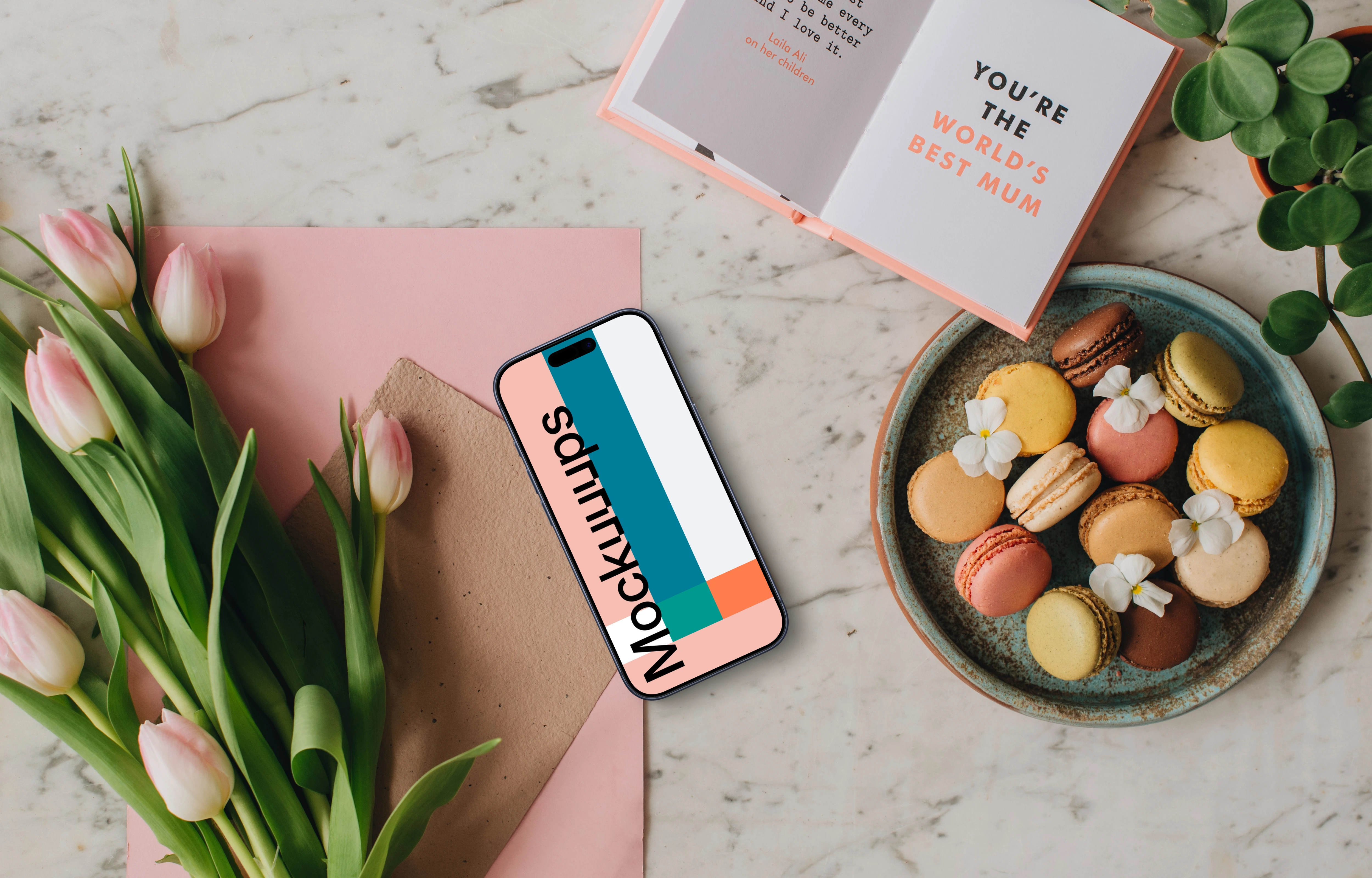 iPhone mockup and Mother’s Day essentials