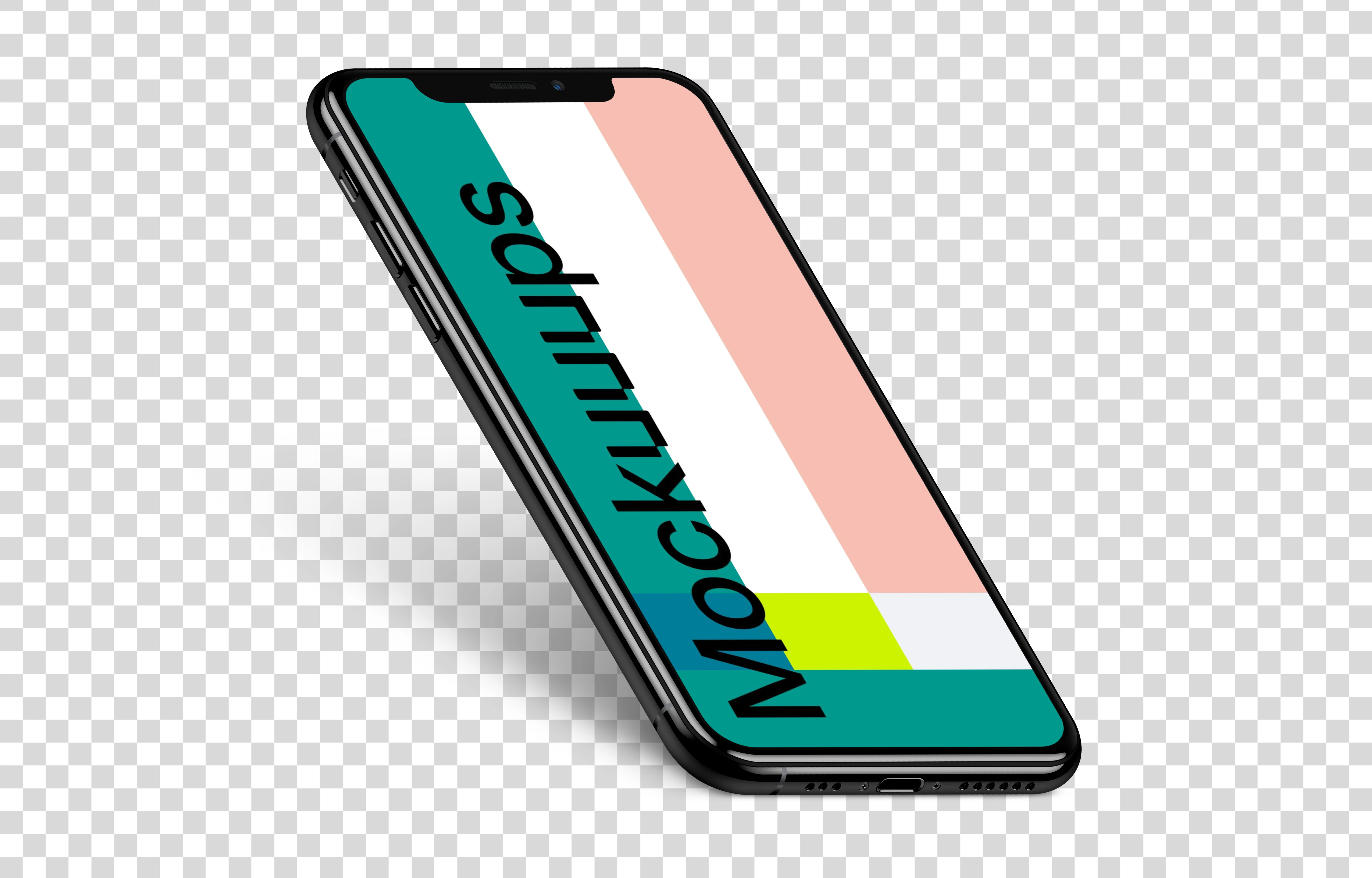 iPhone XS Mockup Isometric Style (Left)