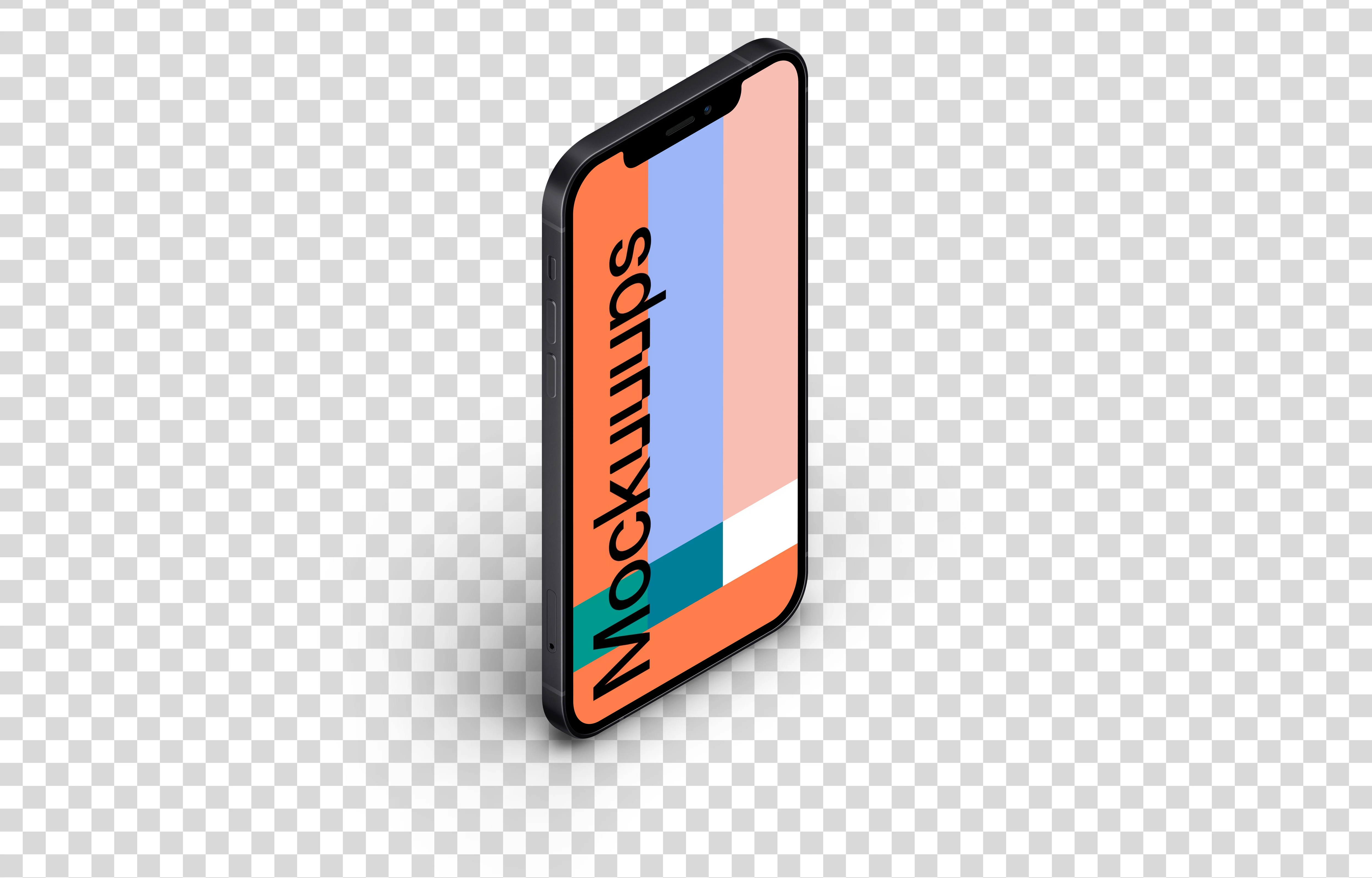 iPhone 12 Mockup (Isometric Stand Left)