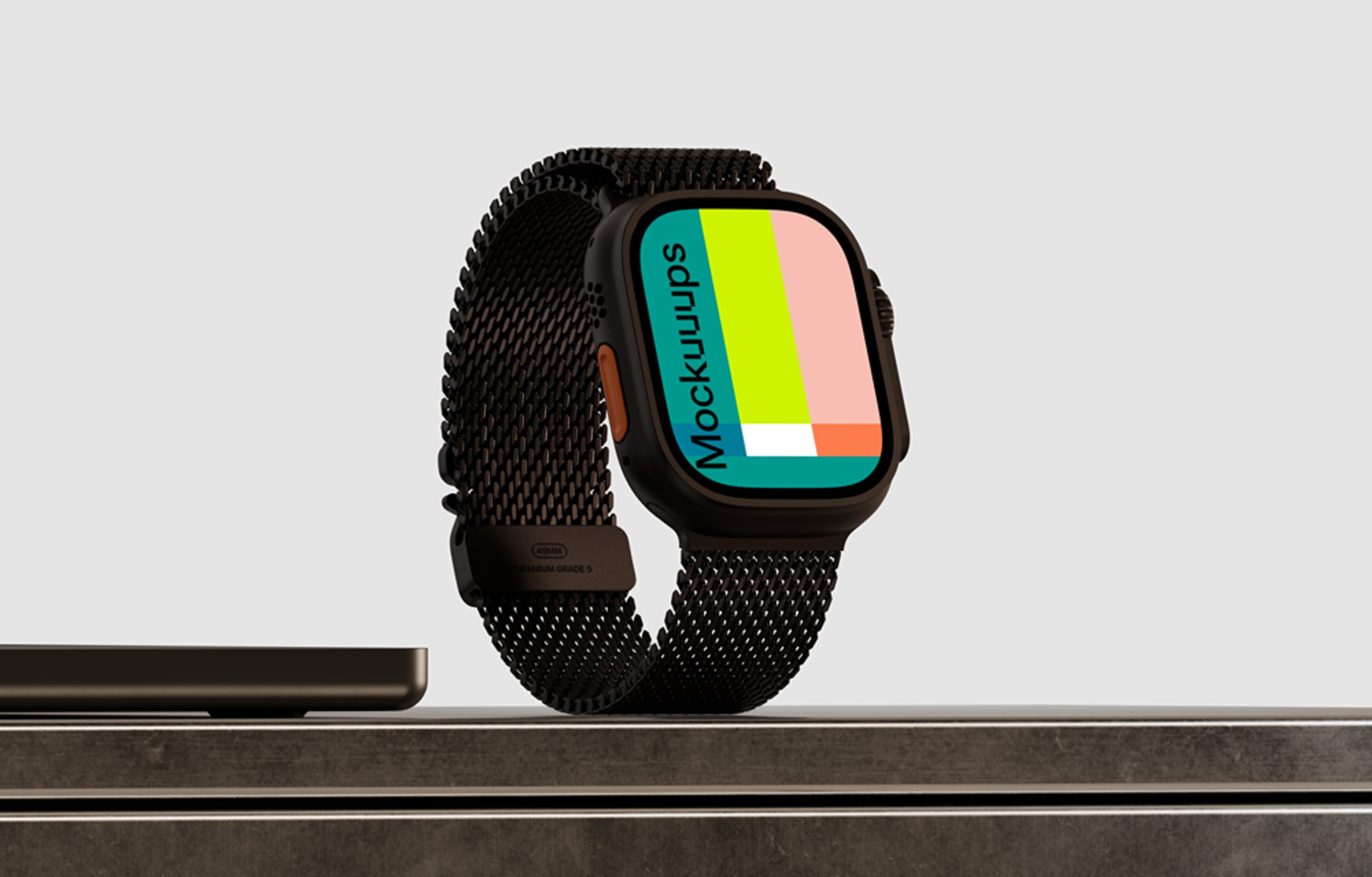 Apple Watch Ultra mockup on a modern table