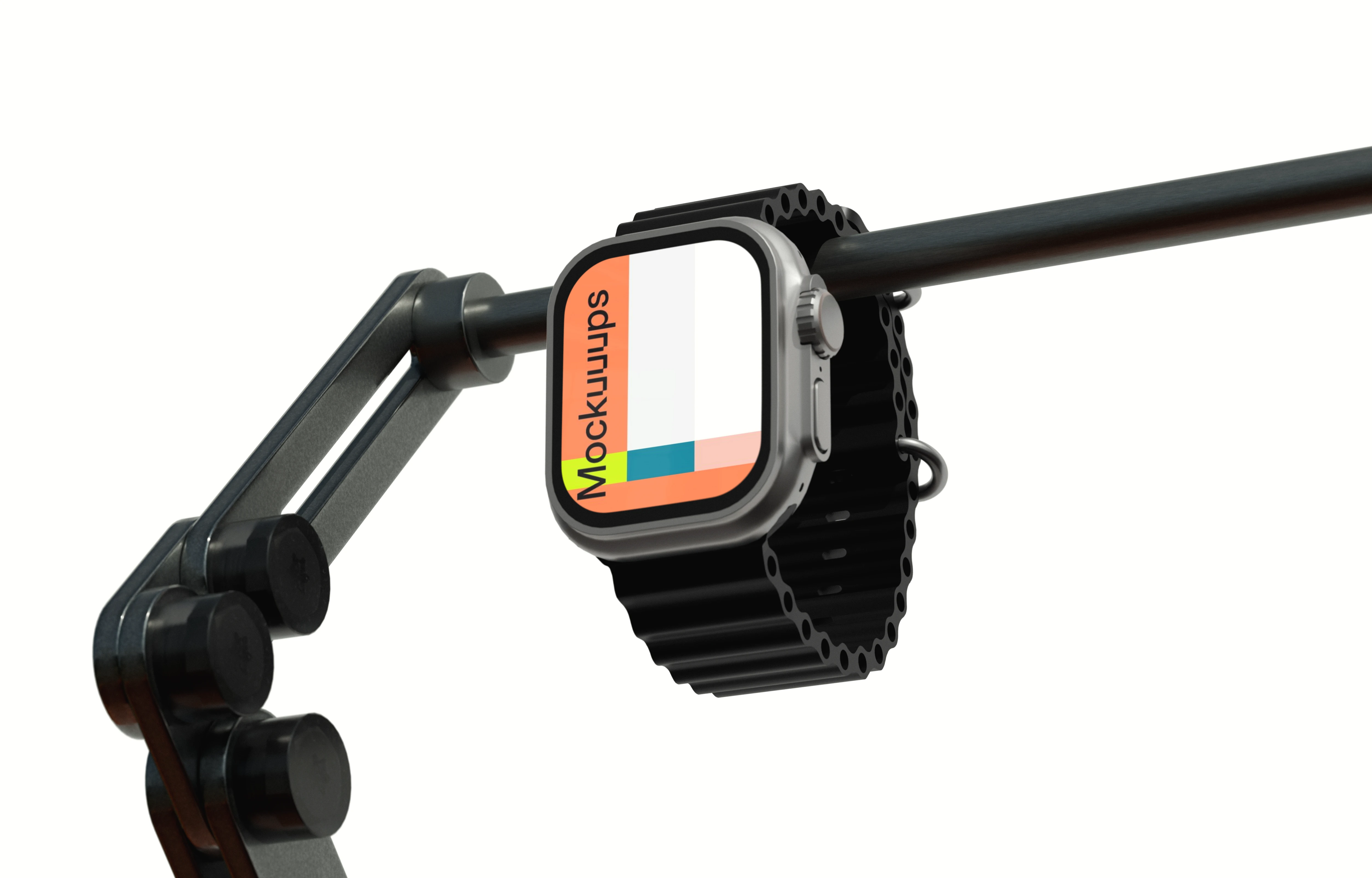 Apple Watch Ultra mockup on adjustable arm