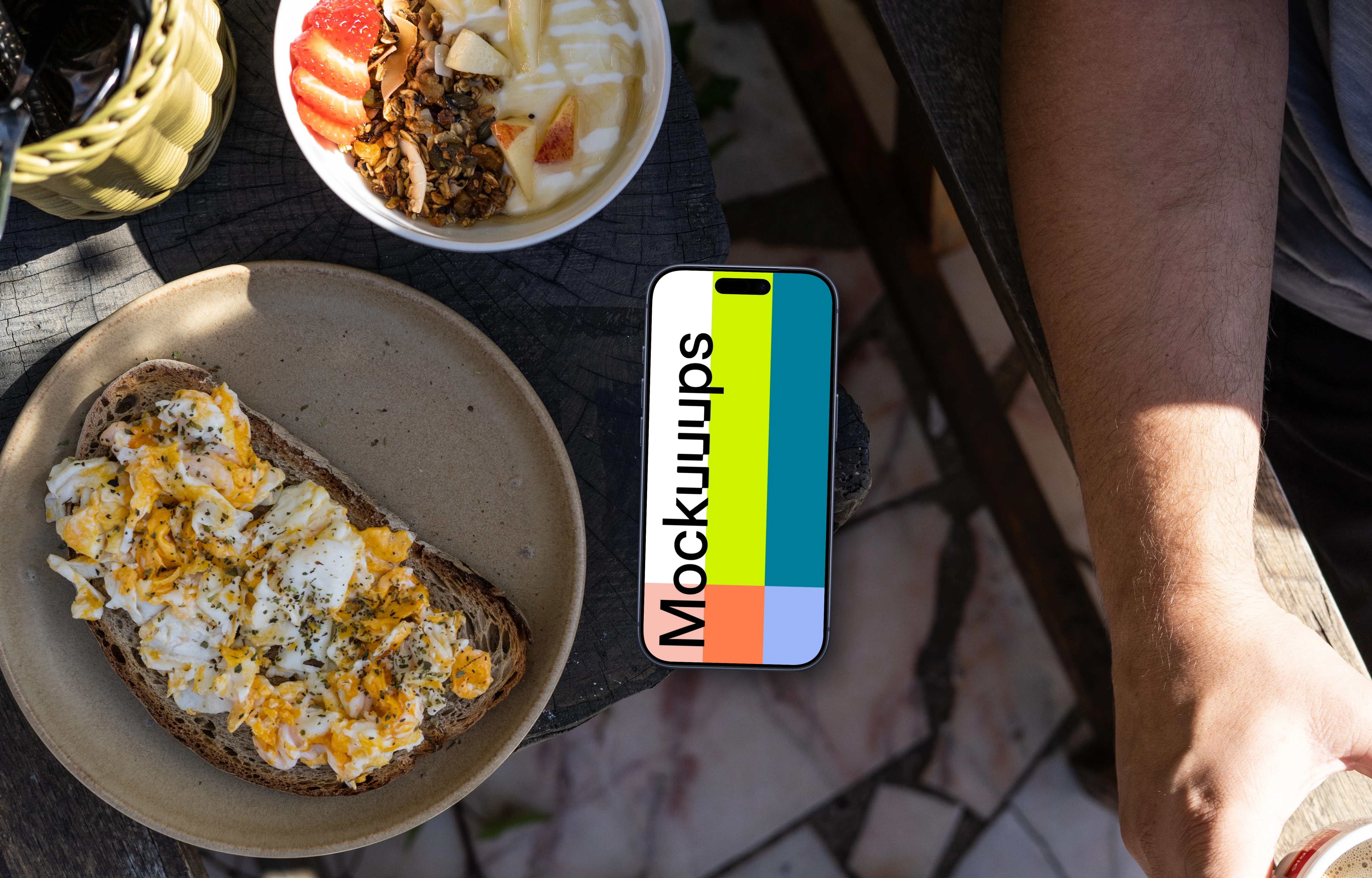 Breakfast smartphone mockup