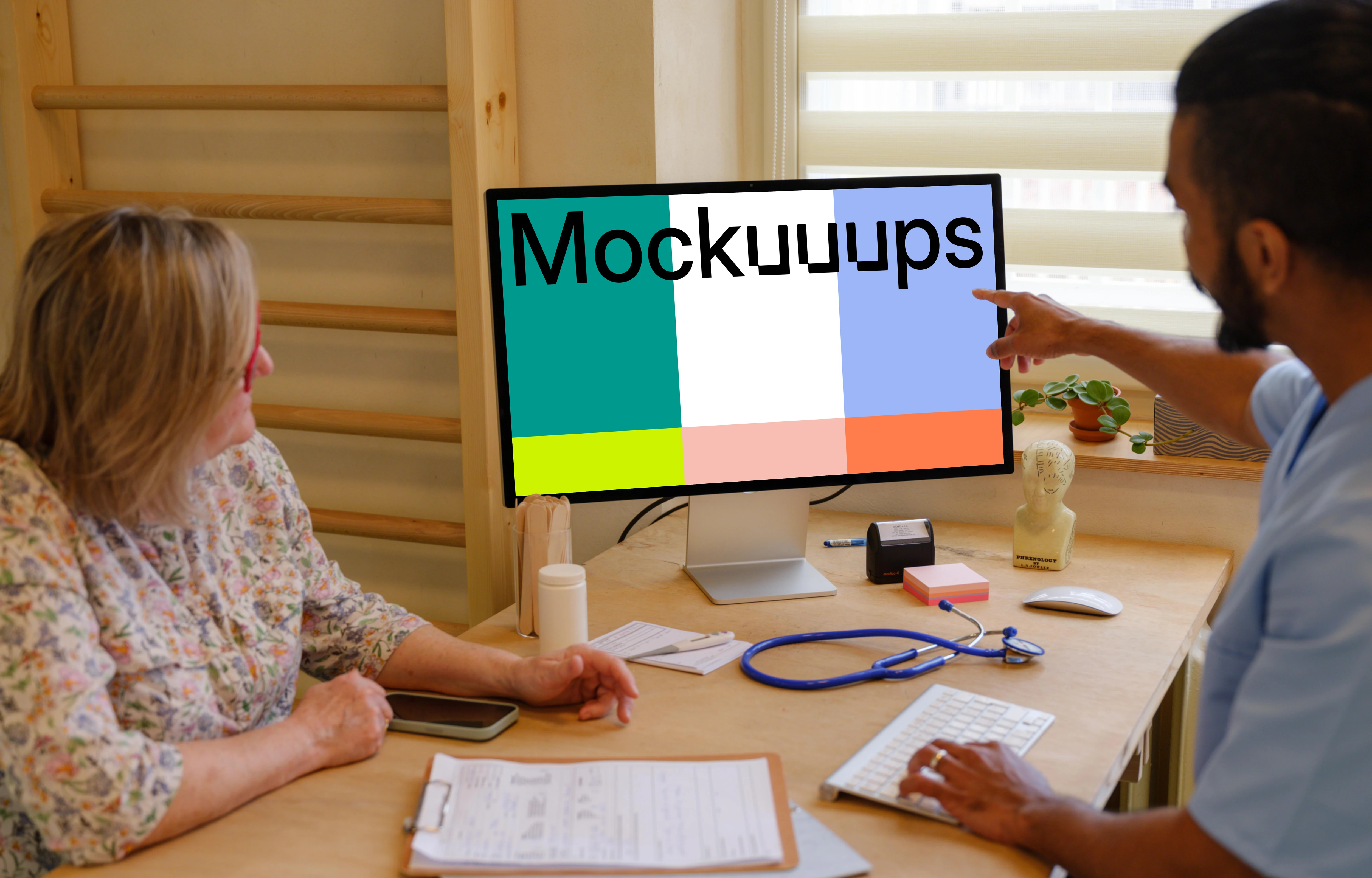 Doctor shows on the screen of the Apple Studio Display