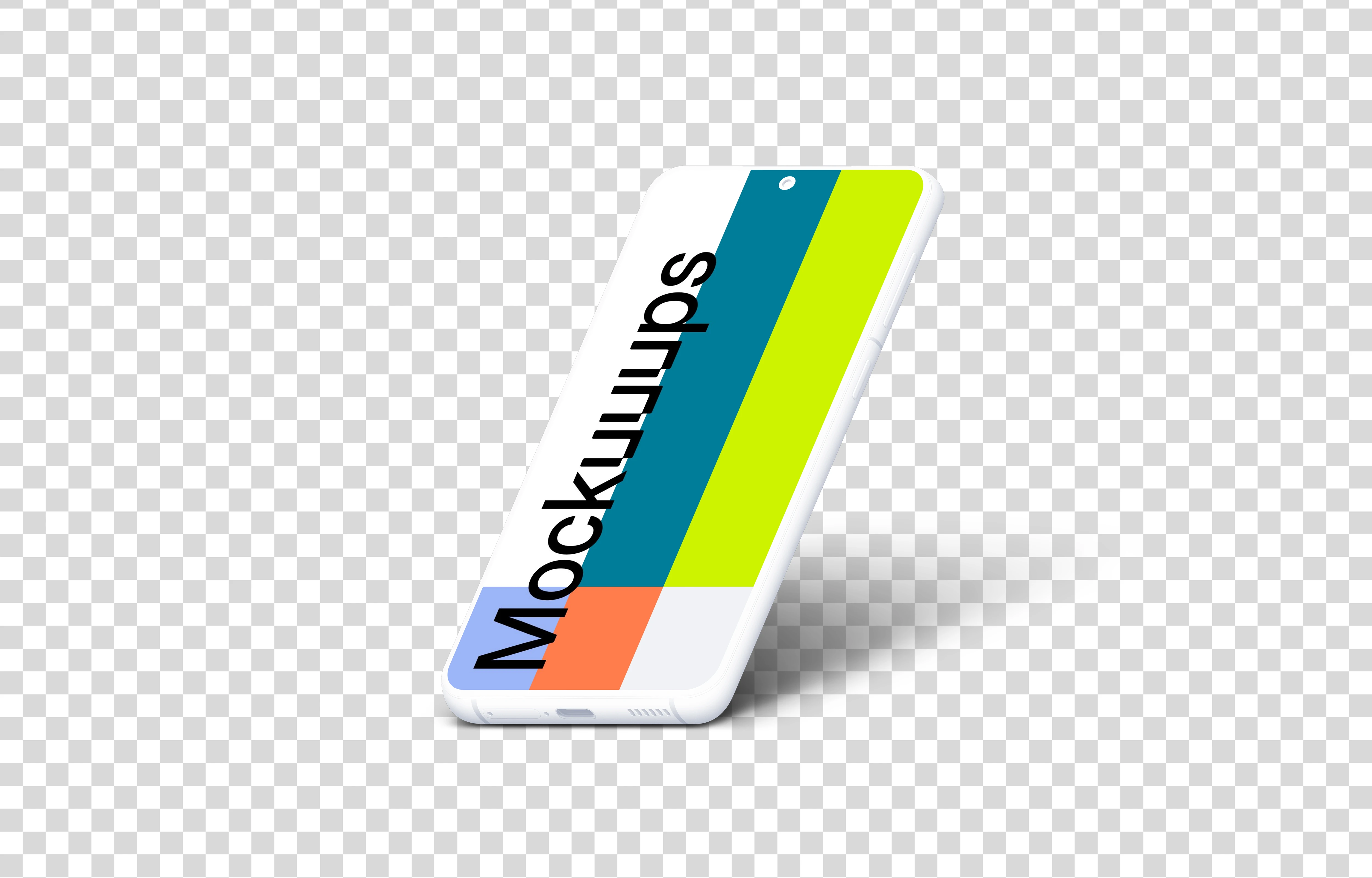 Samsung Galaxy S21 Clay Mockup (Isometric Right)