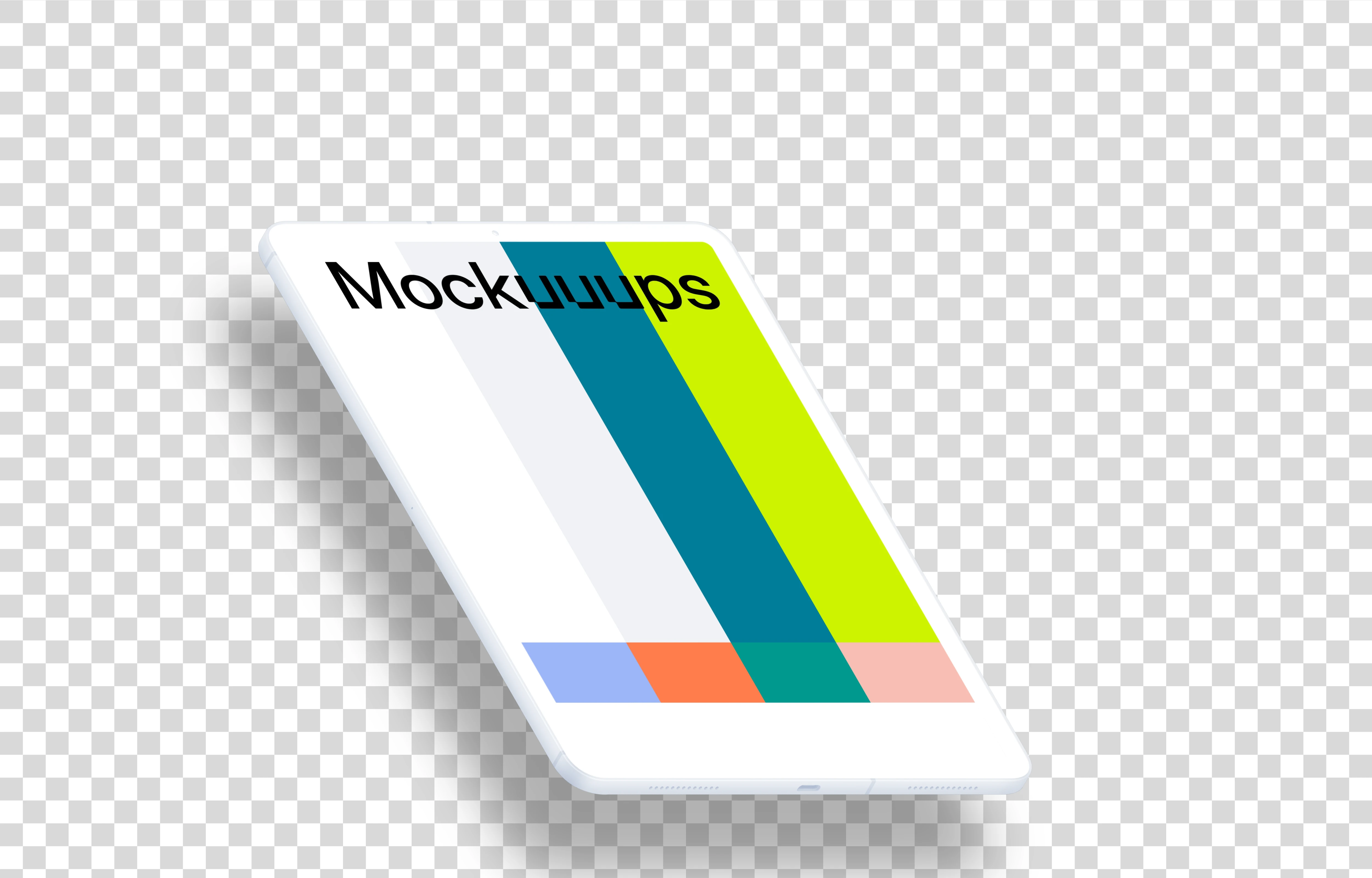 Floating iPad Pro mockup (Clay - Left)