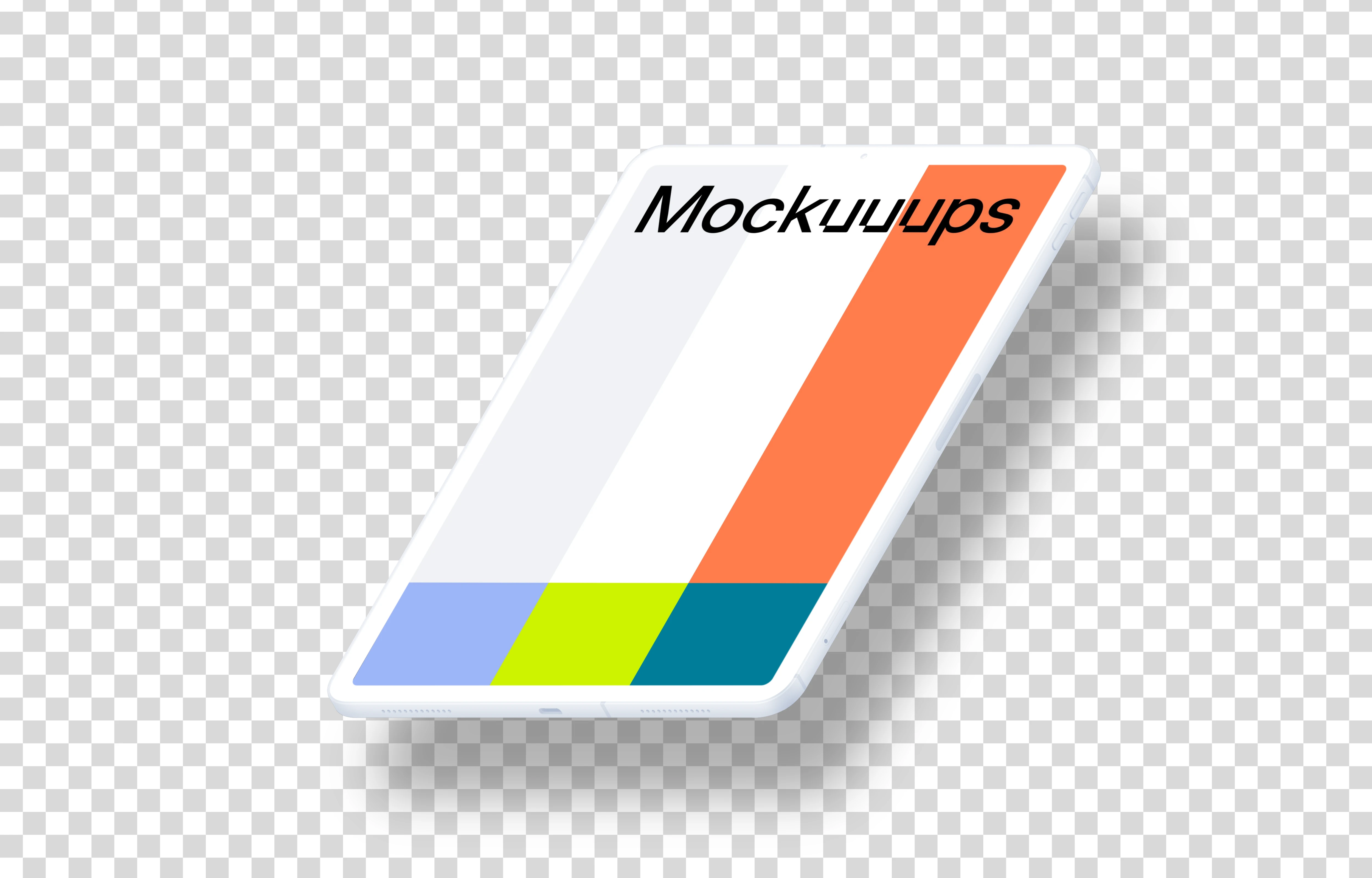 Floating iPad Pro mockup (Clay - Right)