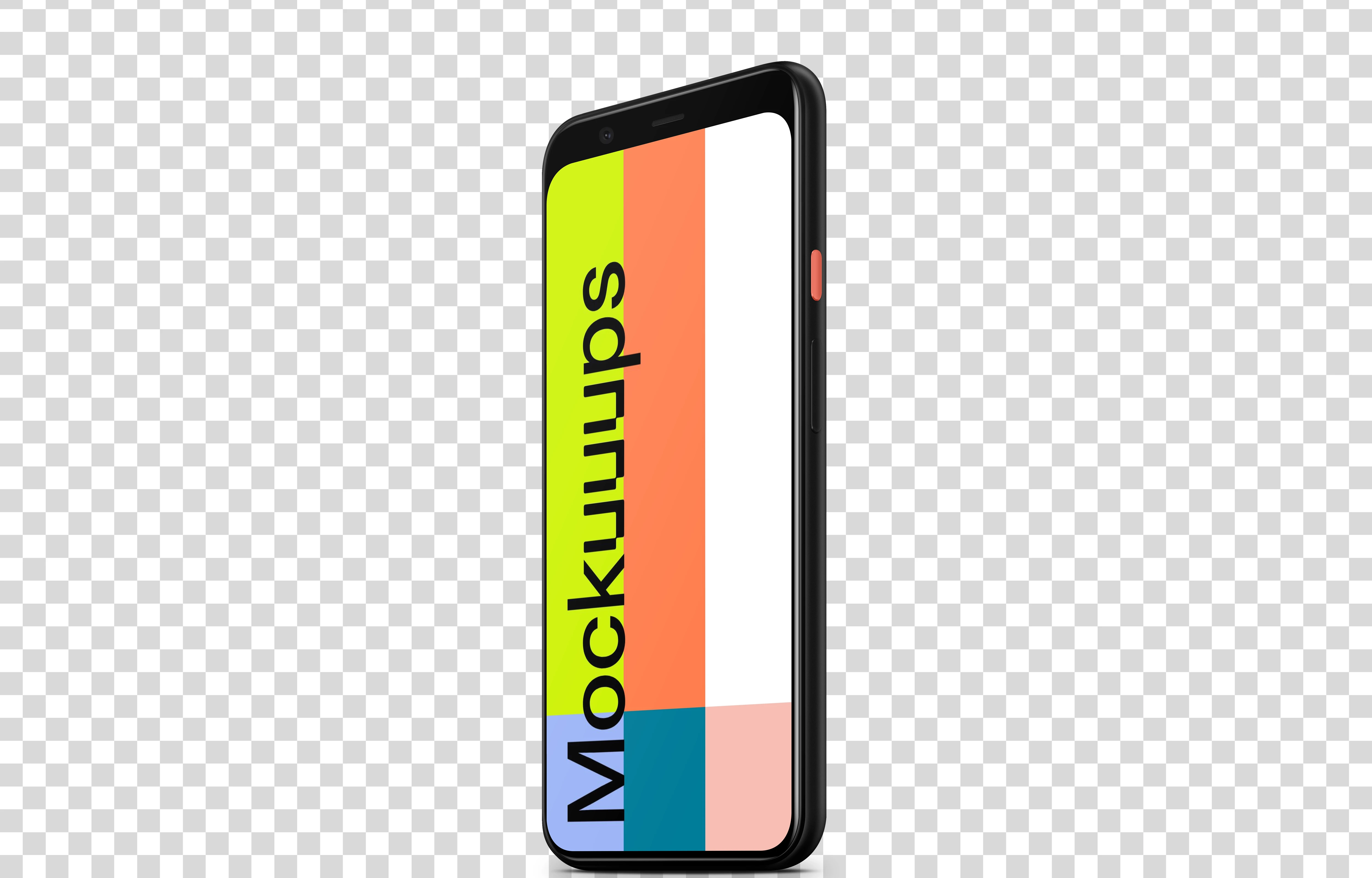 Google Pixel 4 Mockup (Perspective Stand Right)