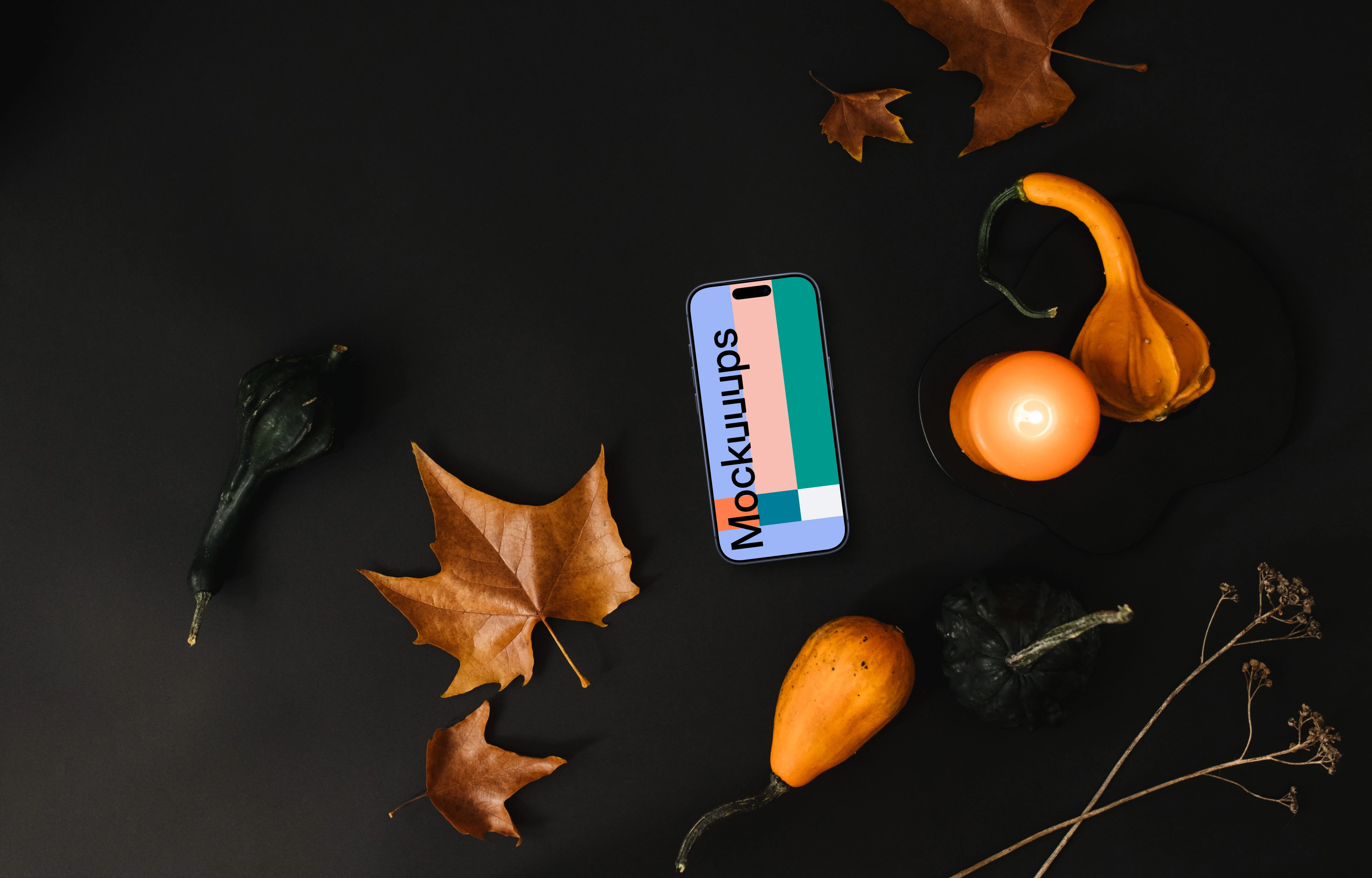 Halloween presentation template with a phone mockup