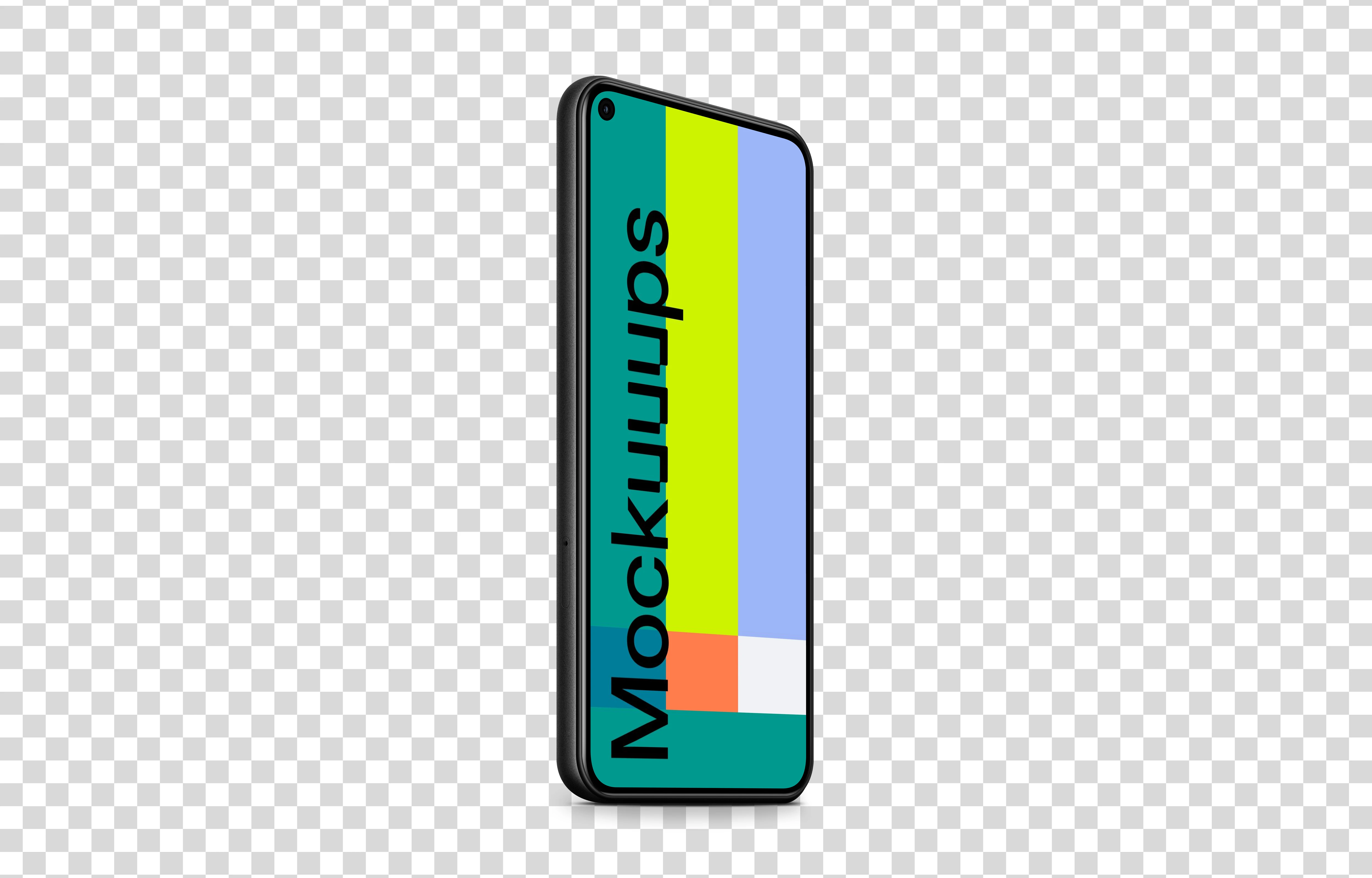 Google Pixel 5 Mockup (Perspective Stand Left)