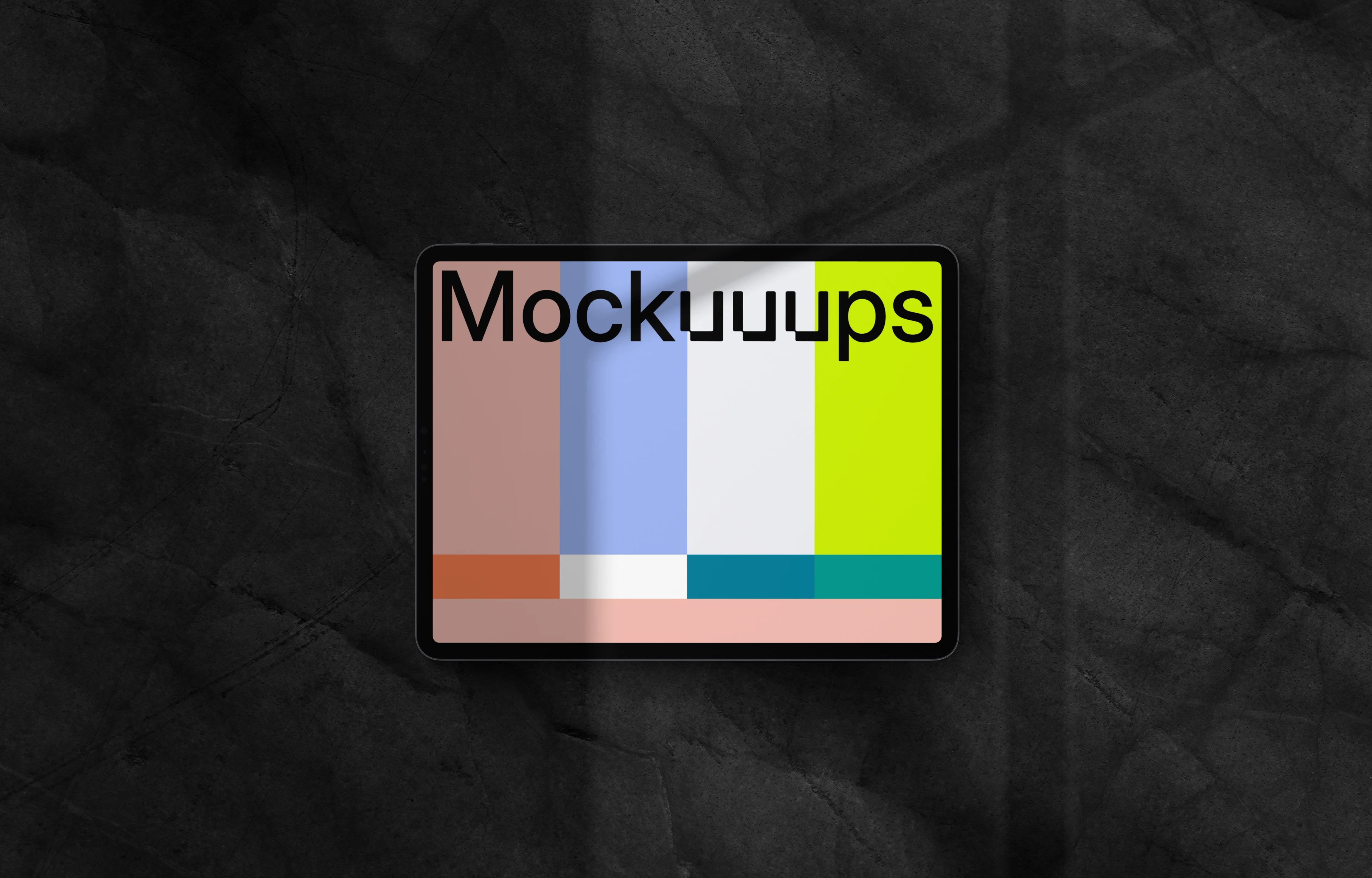 iPad Pro mockup on dark background (Landscape - Shadow 1)