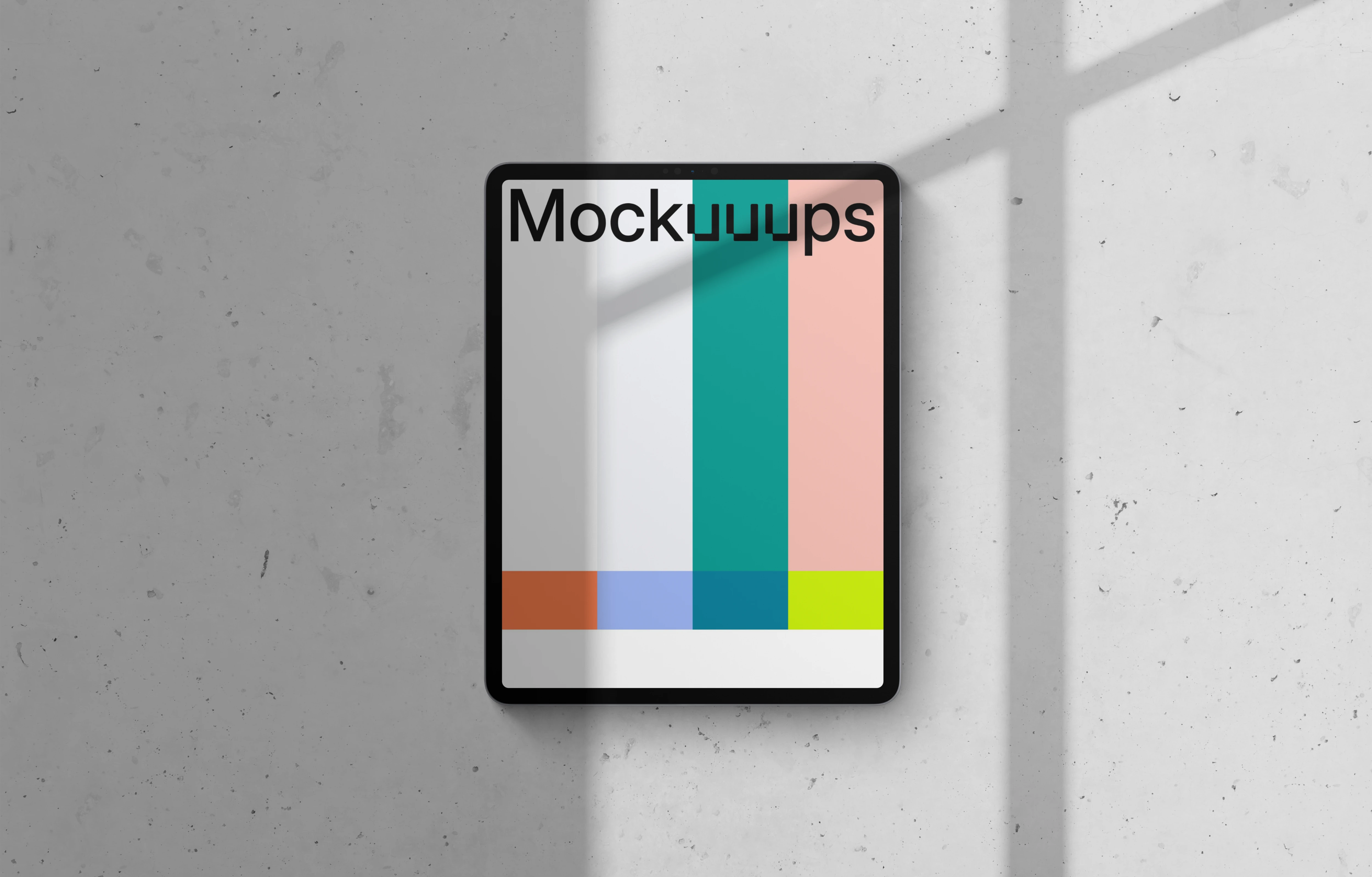 iPad Pro mockup on light background (Portrait - Shadow 1)