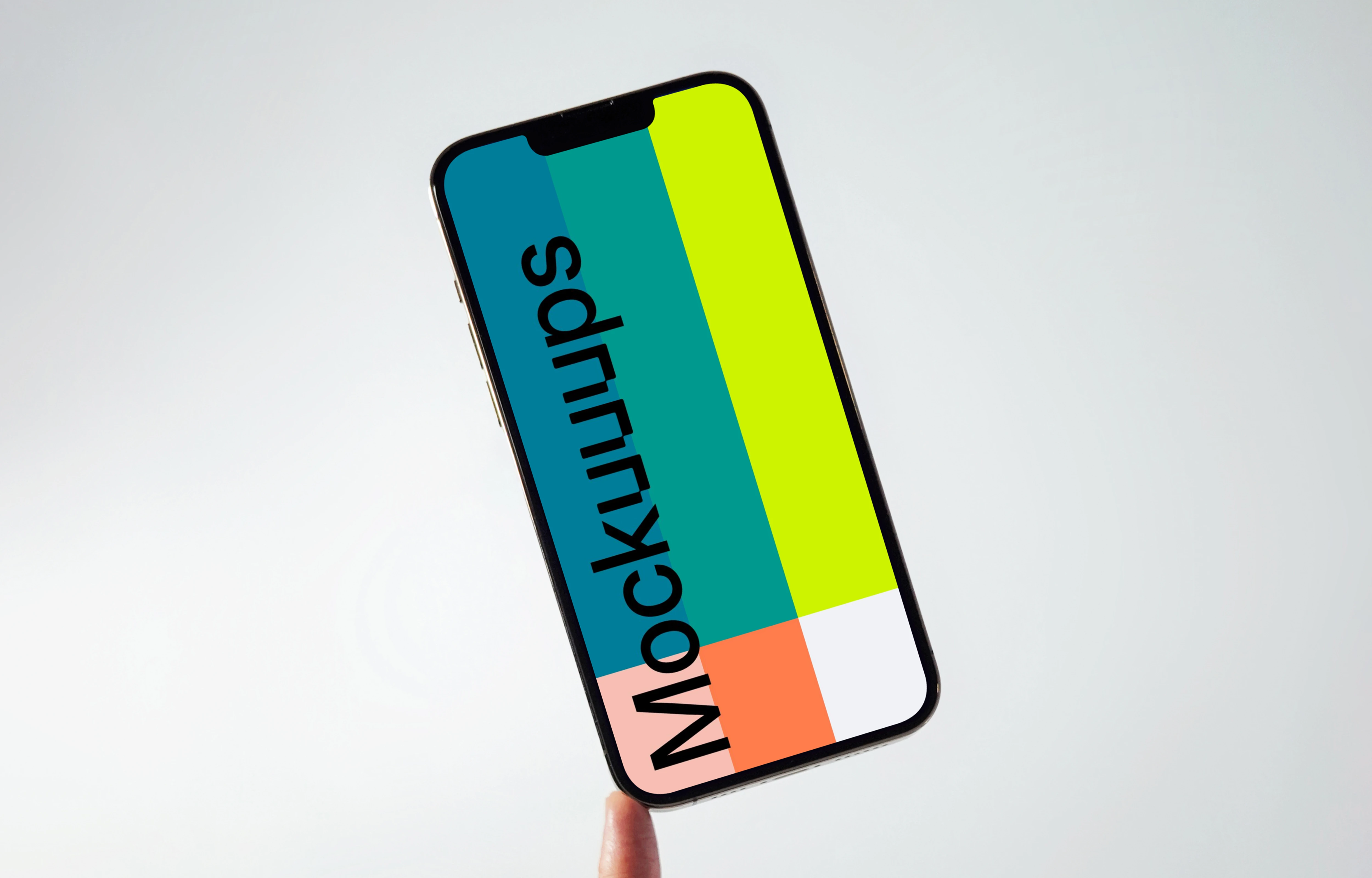 iPhone 13 mockup on white surface