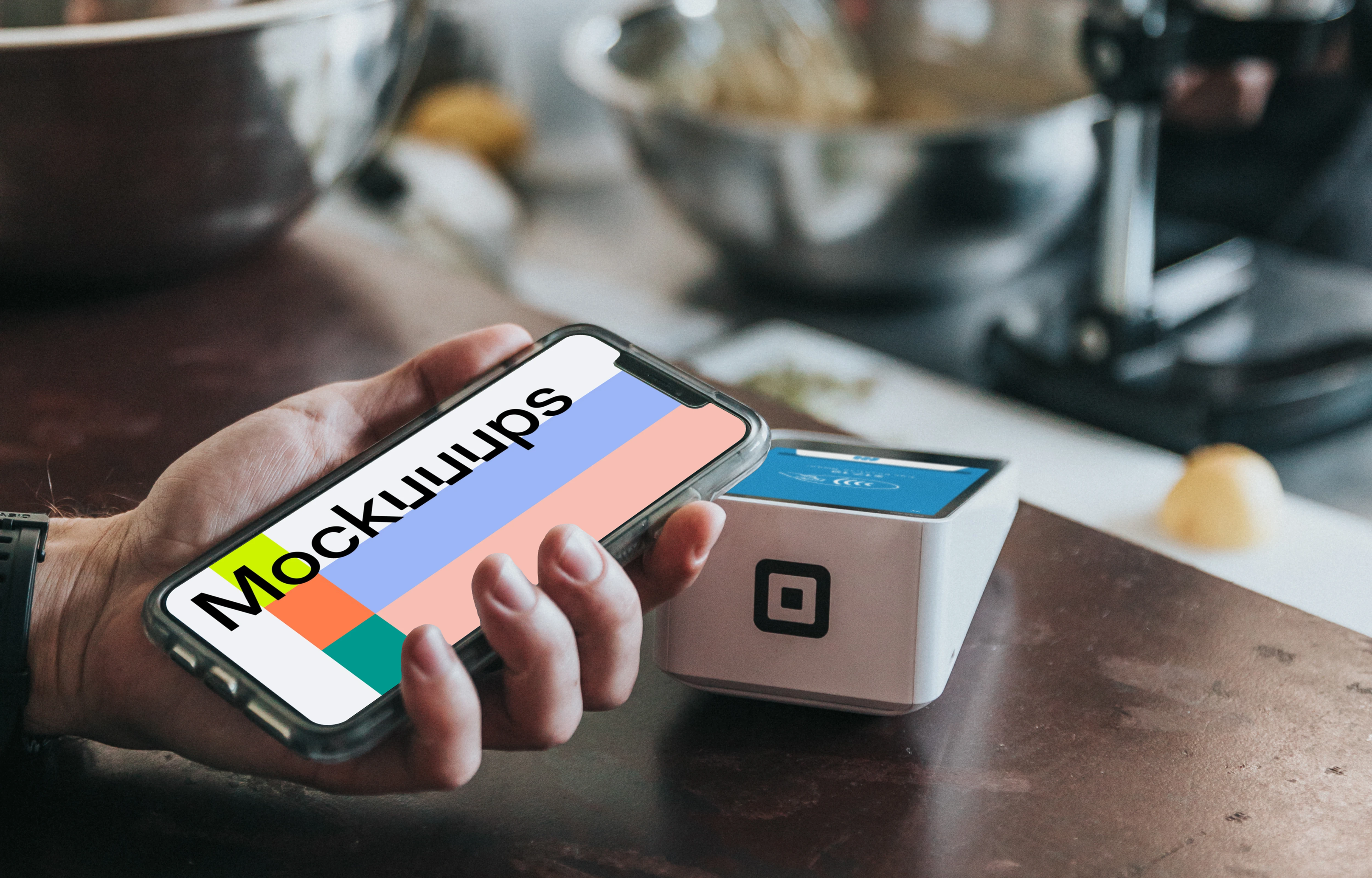 iPhone Mockup and Square Terminal