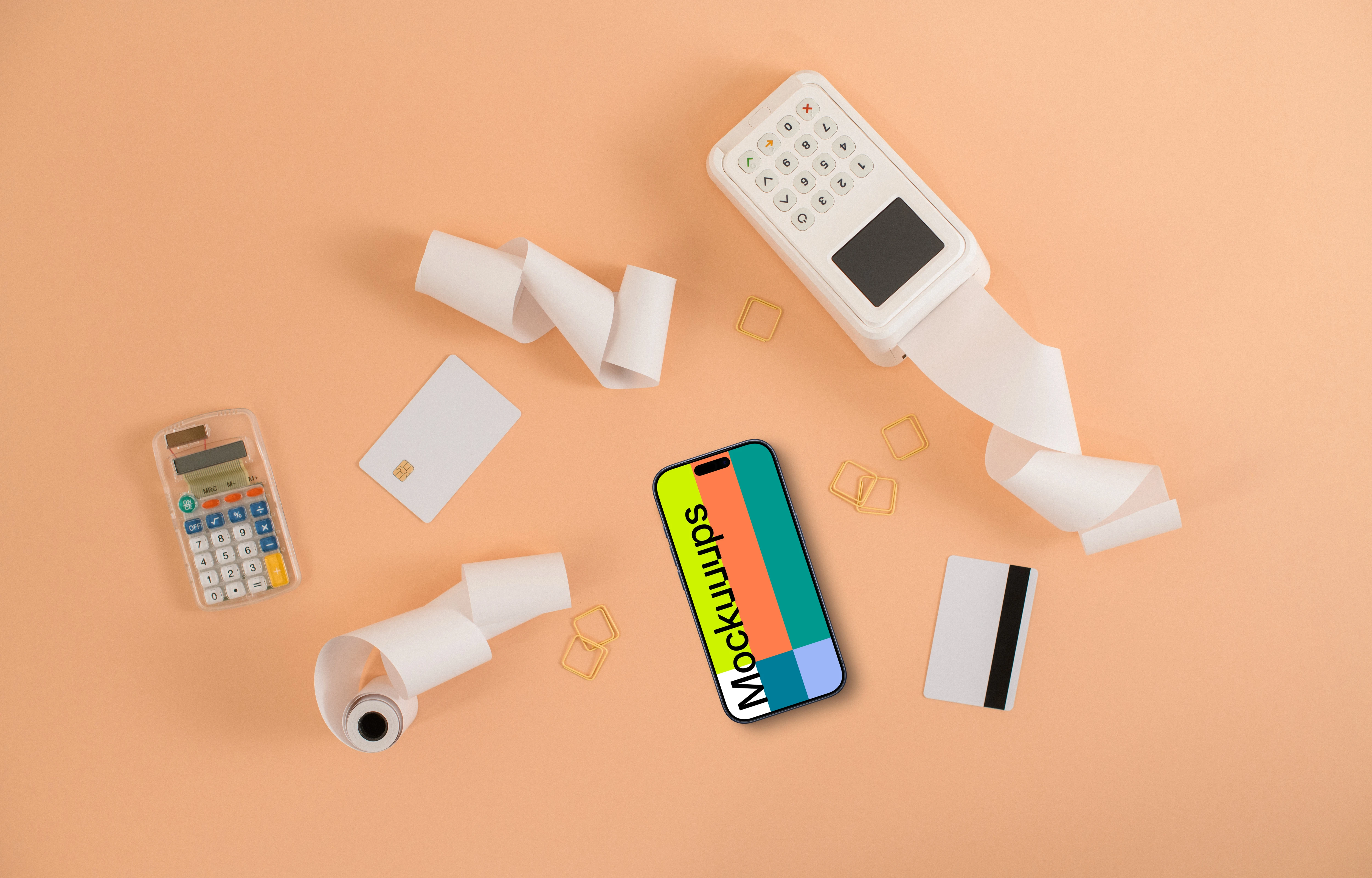 iPhone mockup and the card payment terminal