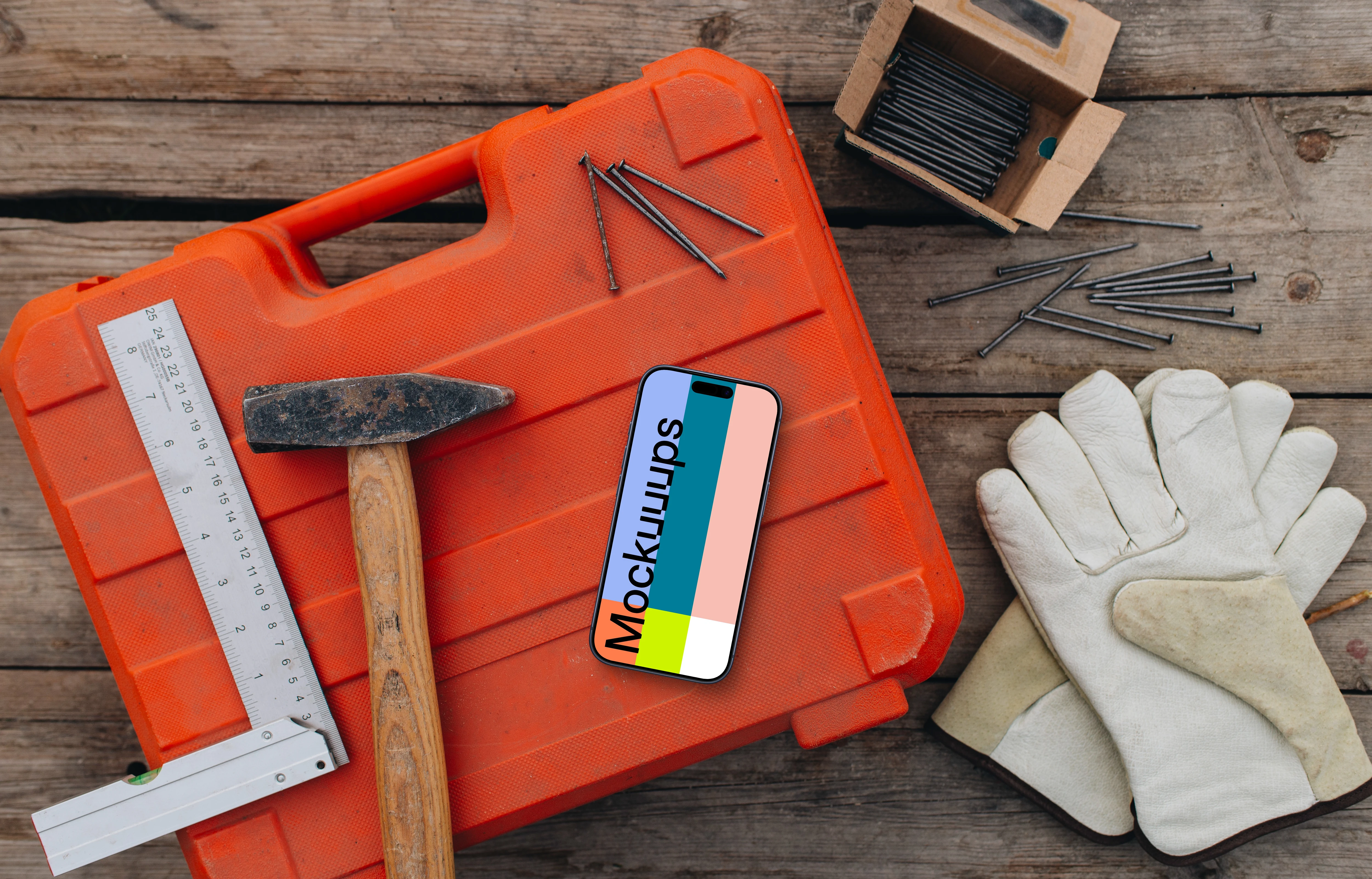 iPhone on the toolbox