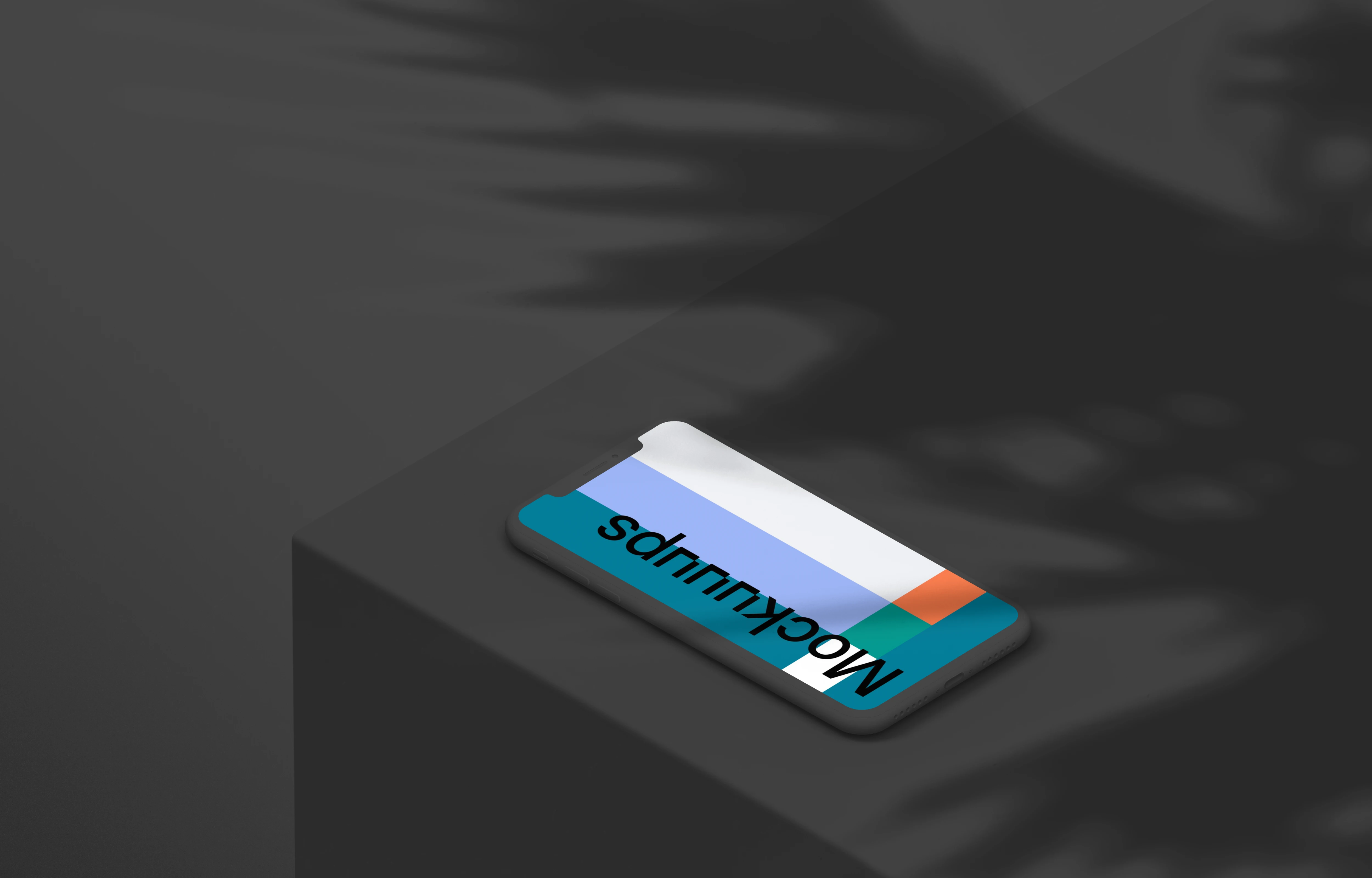 Isometric mockup of iPhone 11 (Clay Dark - Left)