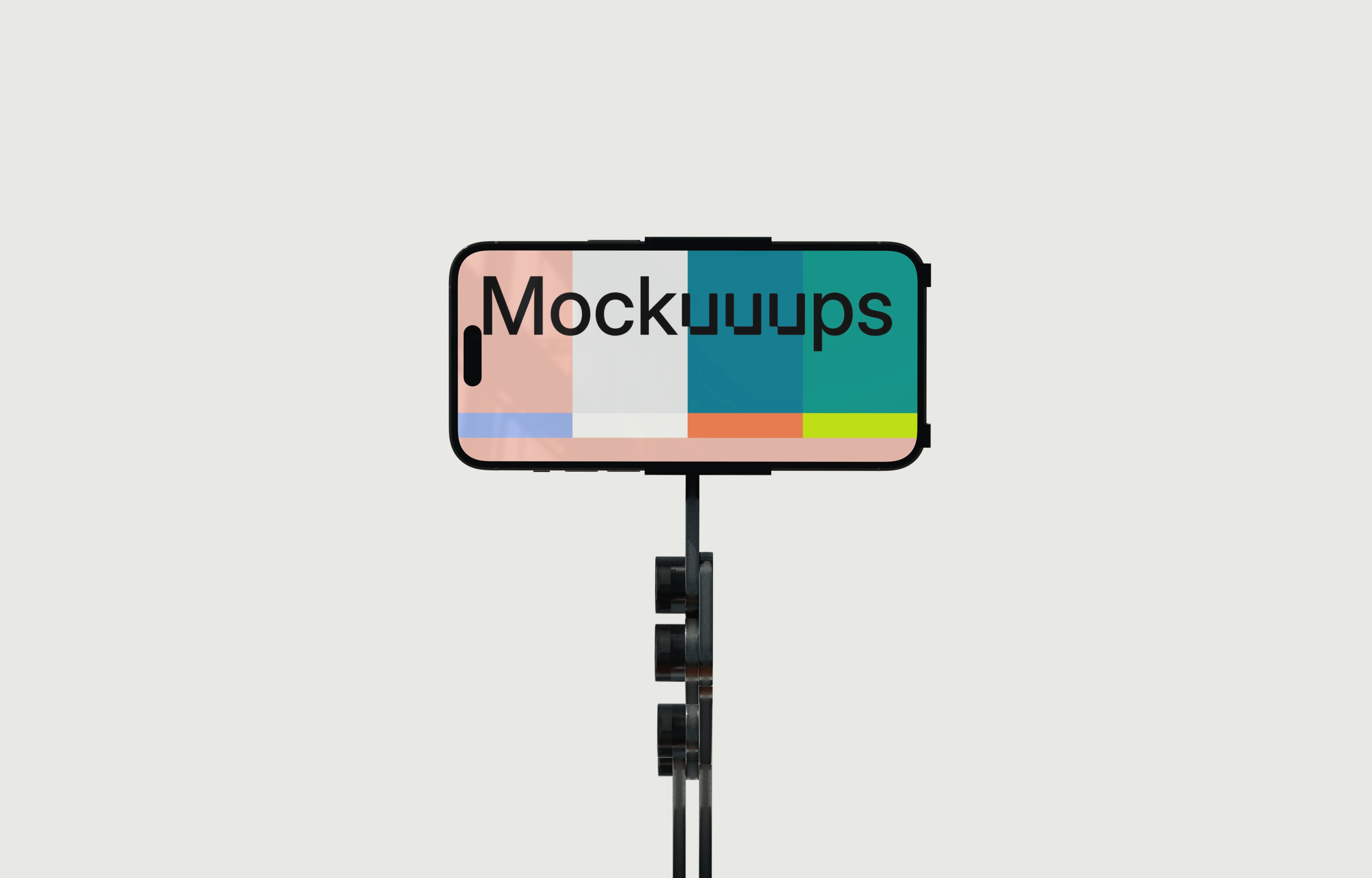 Landscape iPhone mockup on a stand