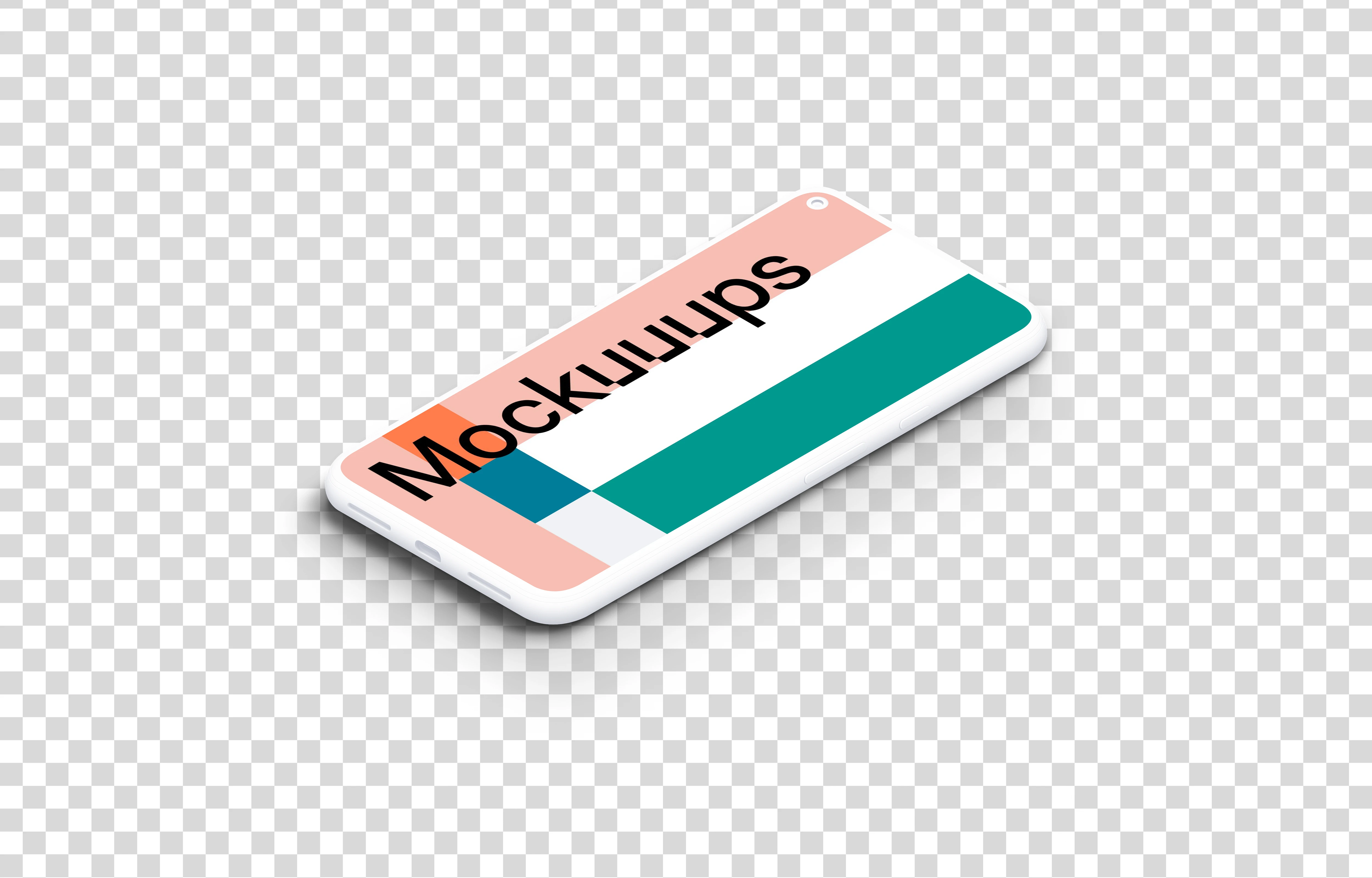 Google Pixel 5 Clay Mockup (Isometric Floor Right)