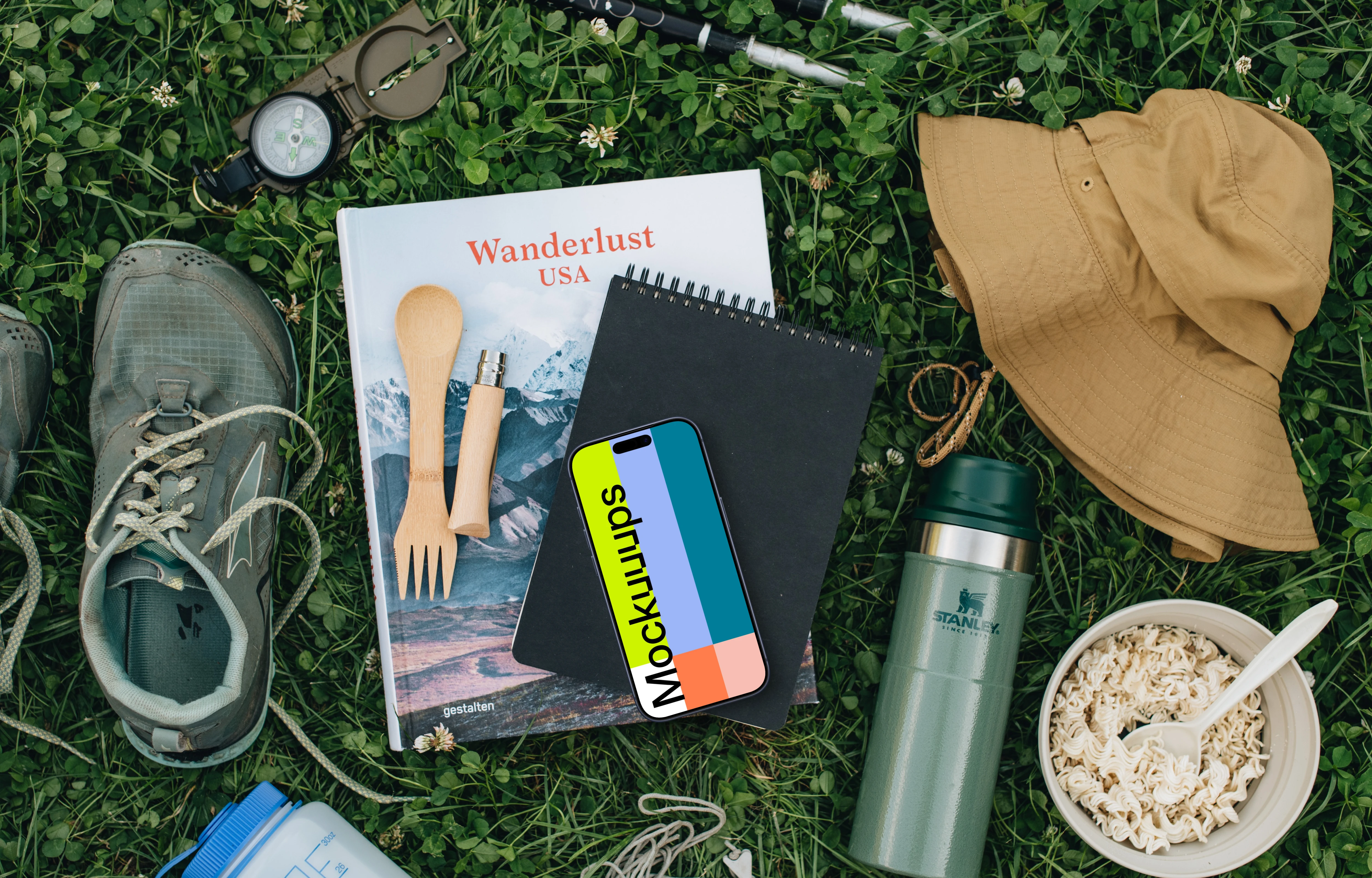 Smartphone mockup before hike