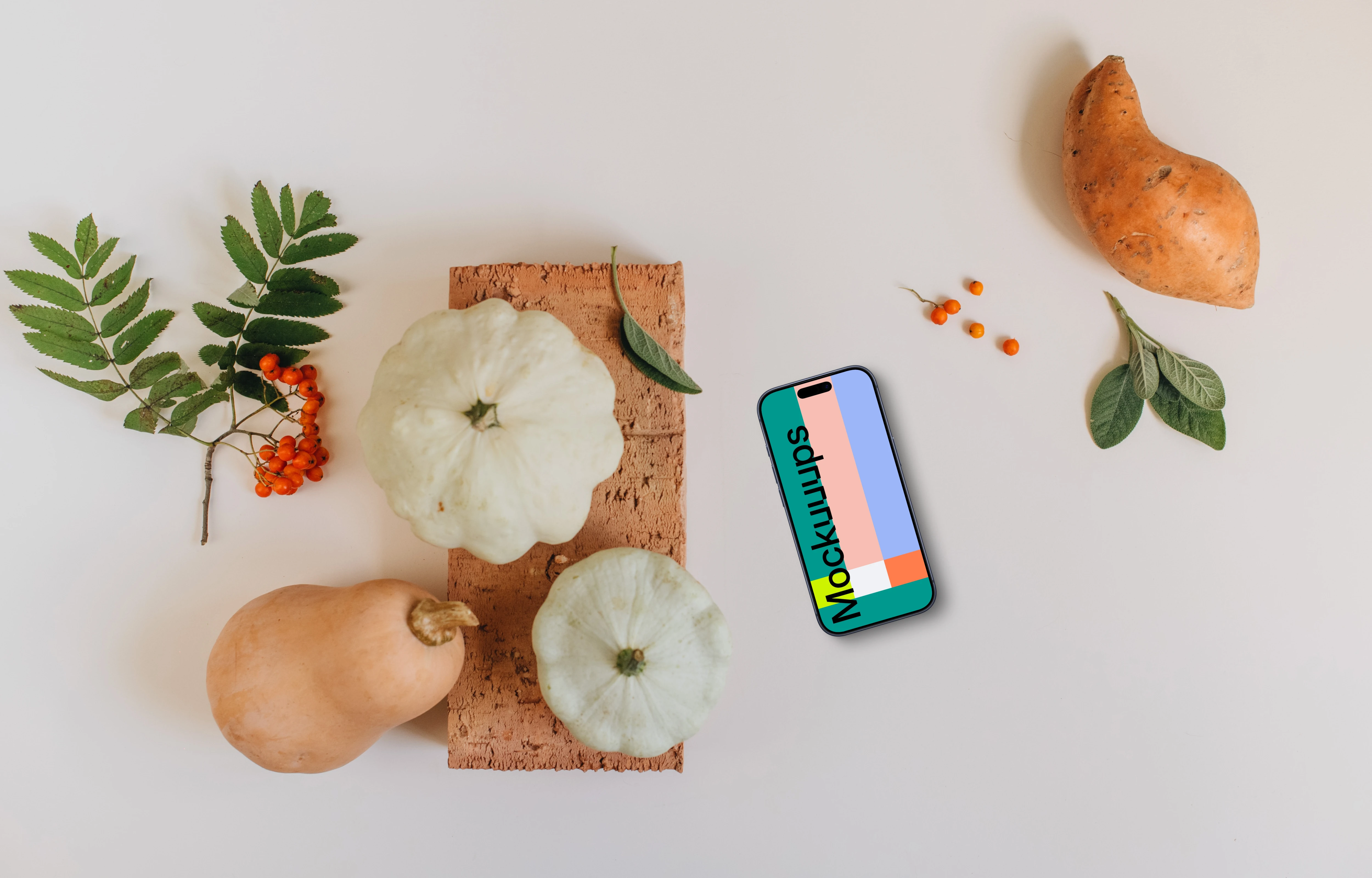 Smartphone mockup on the light table