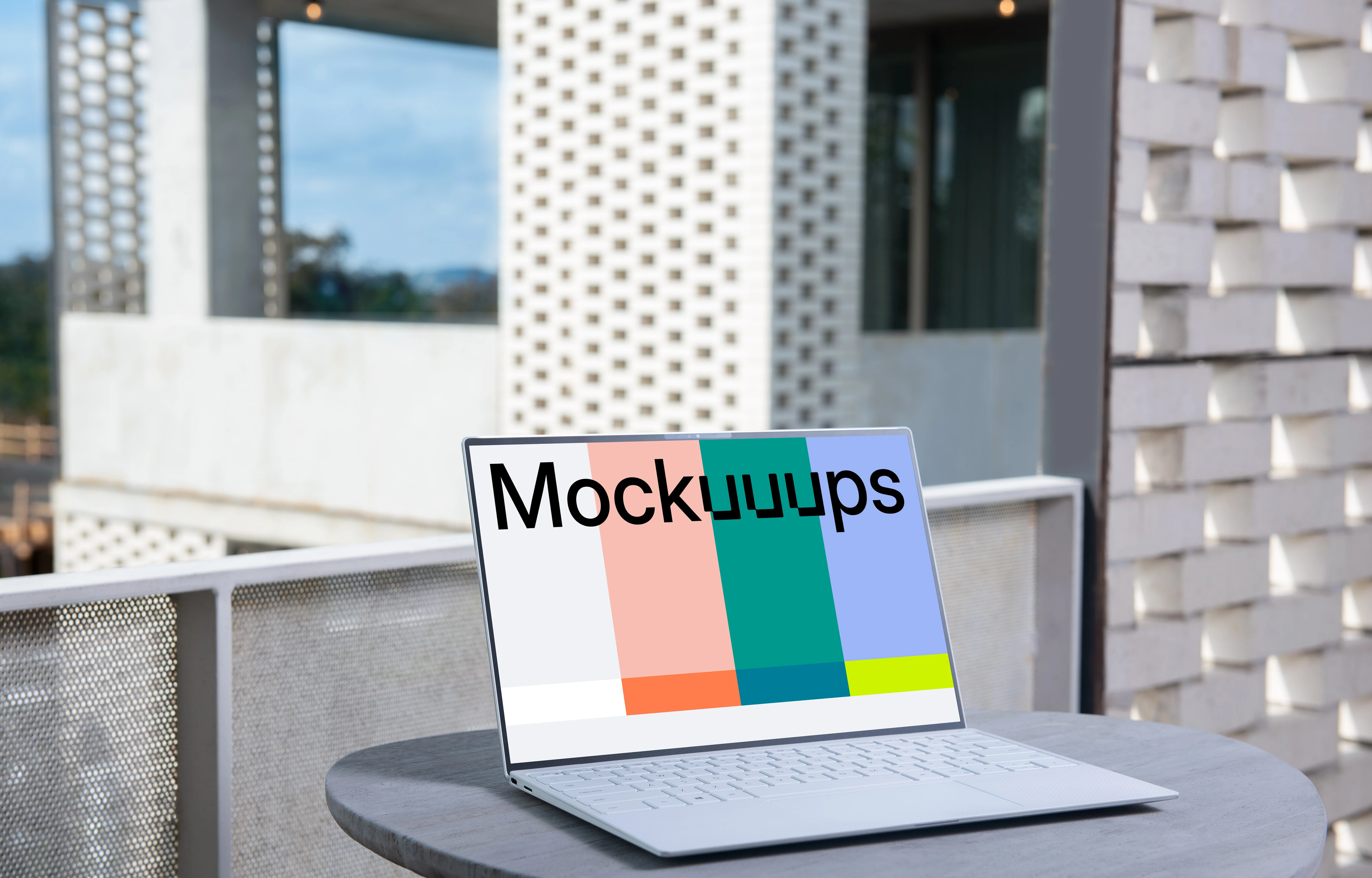 White Dell XPS Mockup on a table