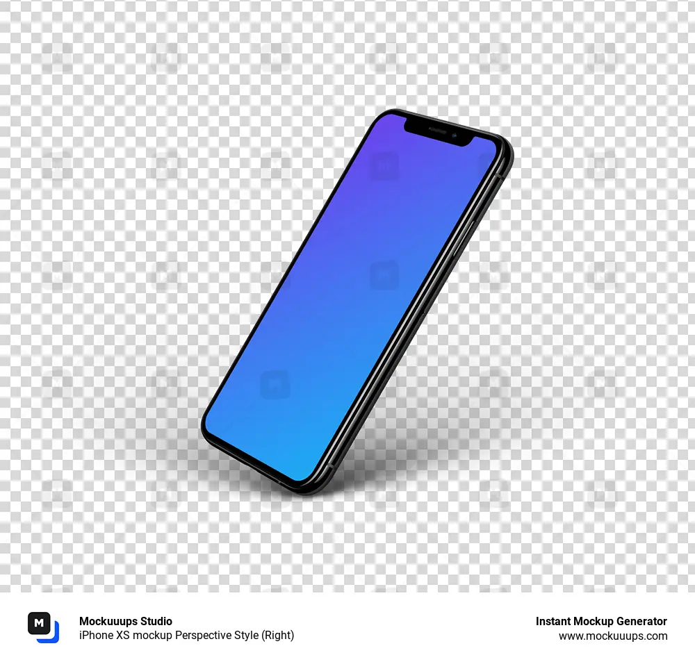 iPhone XS mockup Perspective Style (Right)