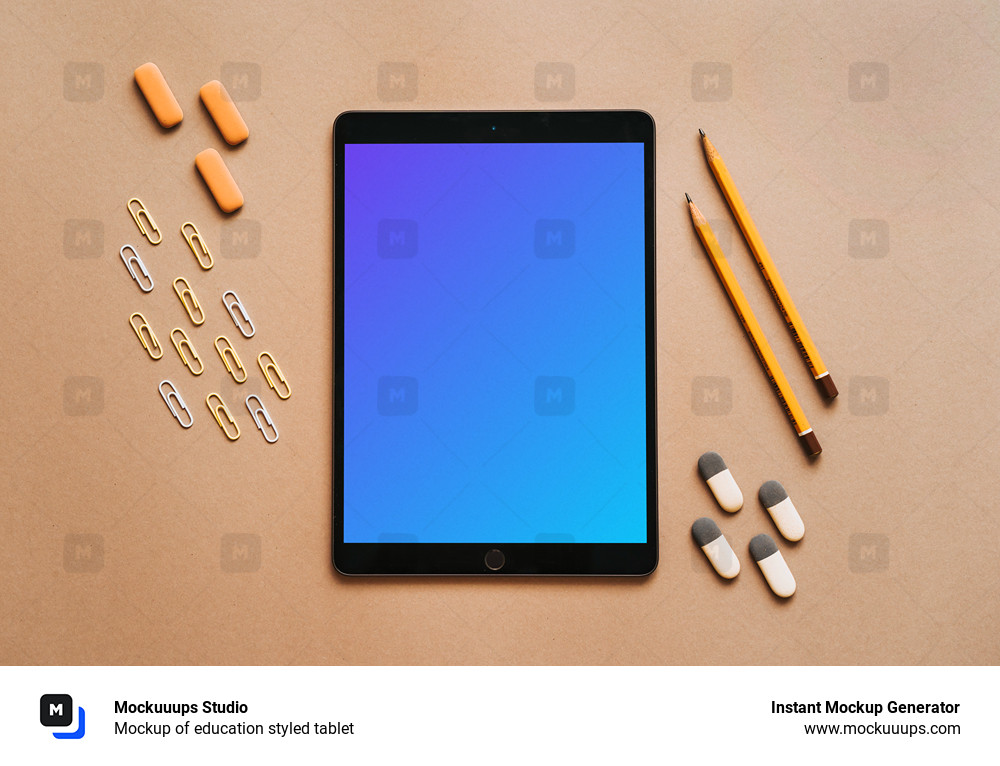 Mockup of education styled tablet 