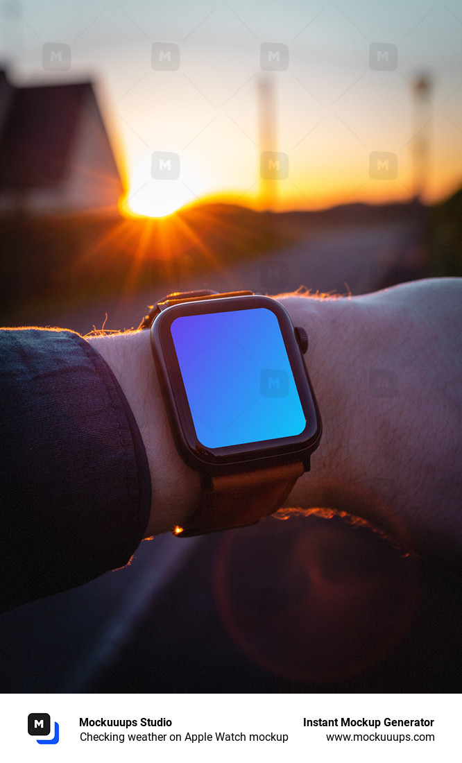 Checking weather on Apple Watch mockup