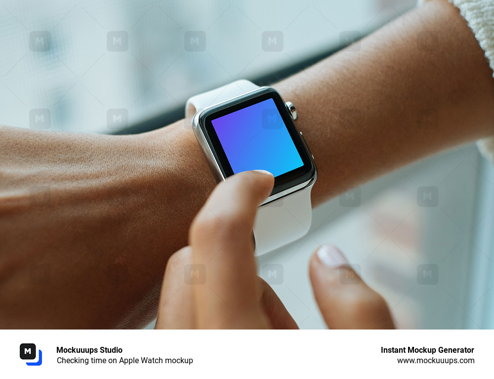 Checking time on Apple Watch mockup