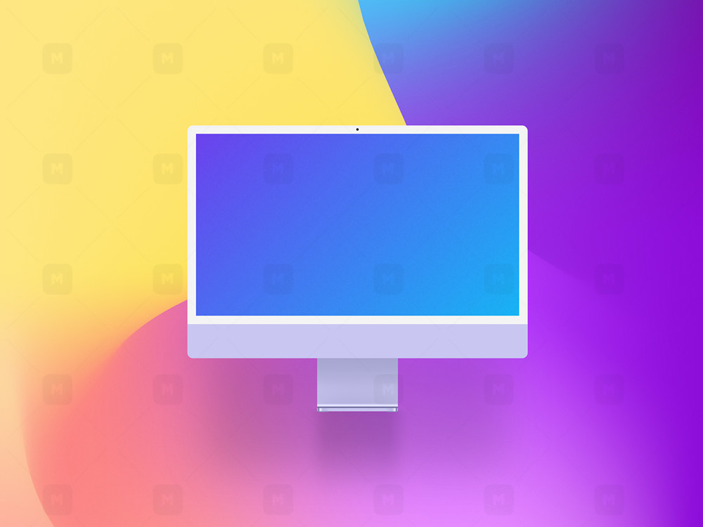 iMac Mockup on Colorful Background