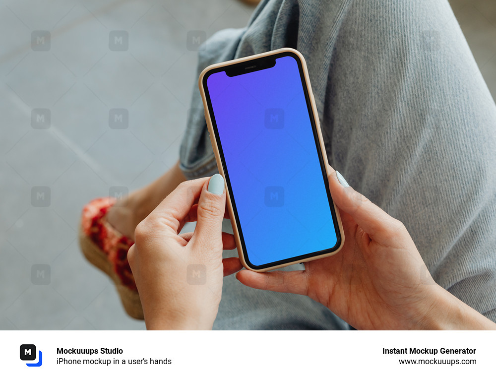 iPhone mockup in a user’s hands 