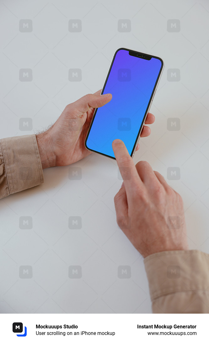 User scrolling on an iPhone mockup