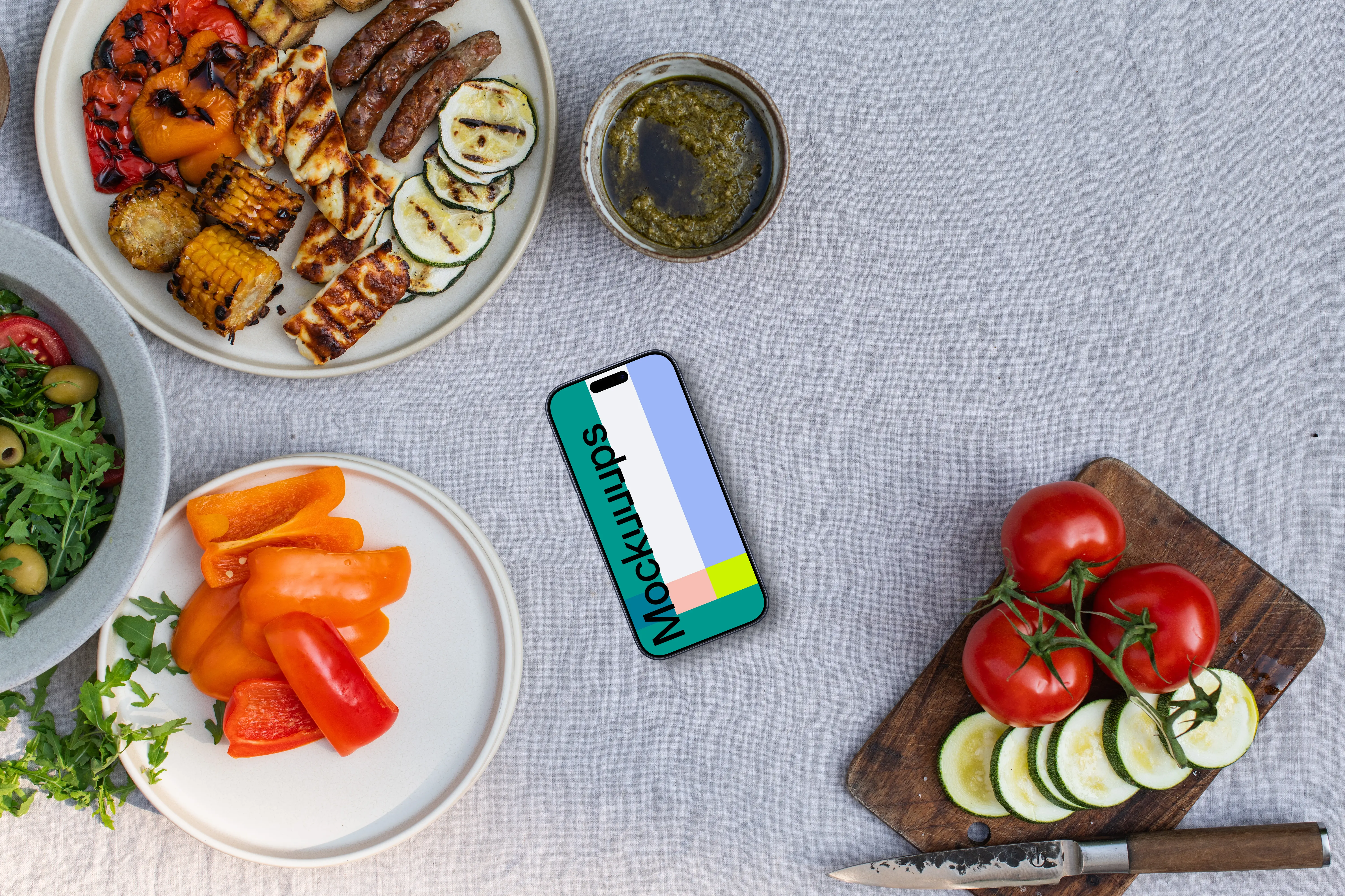 Barbecue styled iPhone mockup