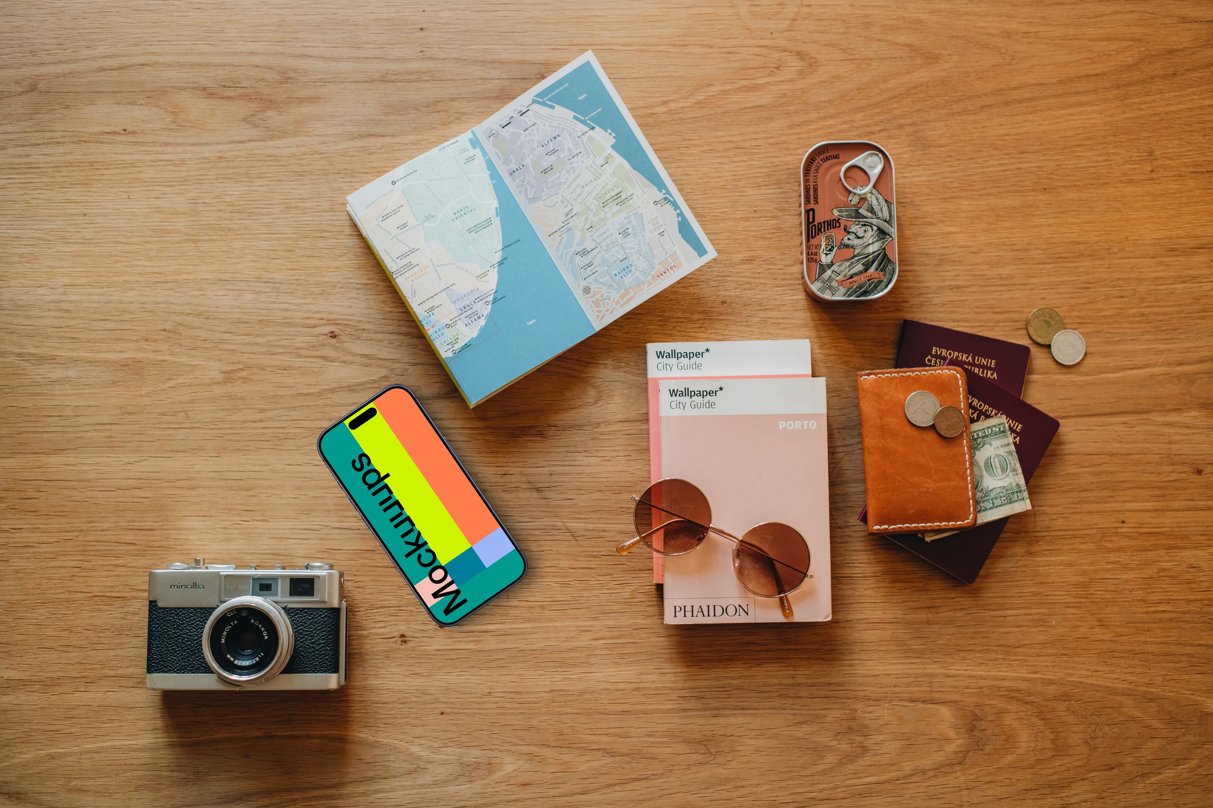 City adventure planning with a smartphone mockup