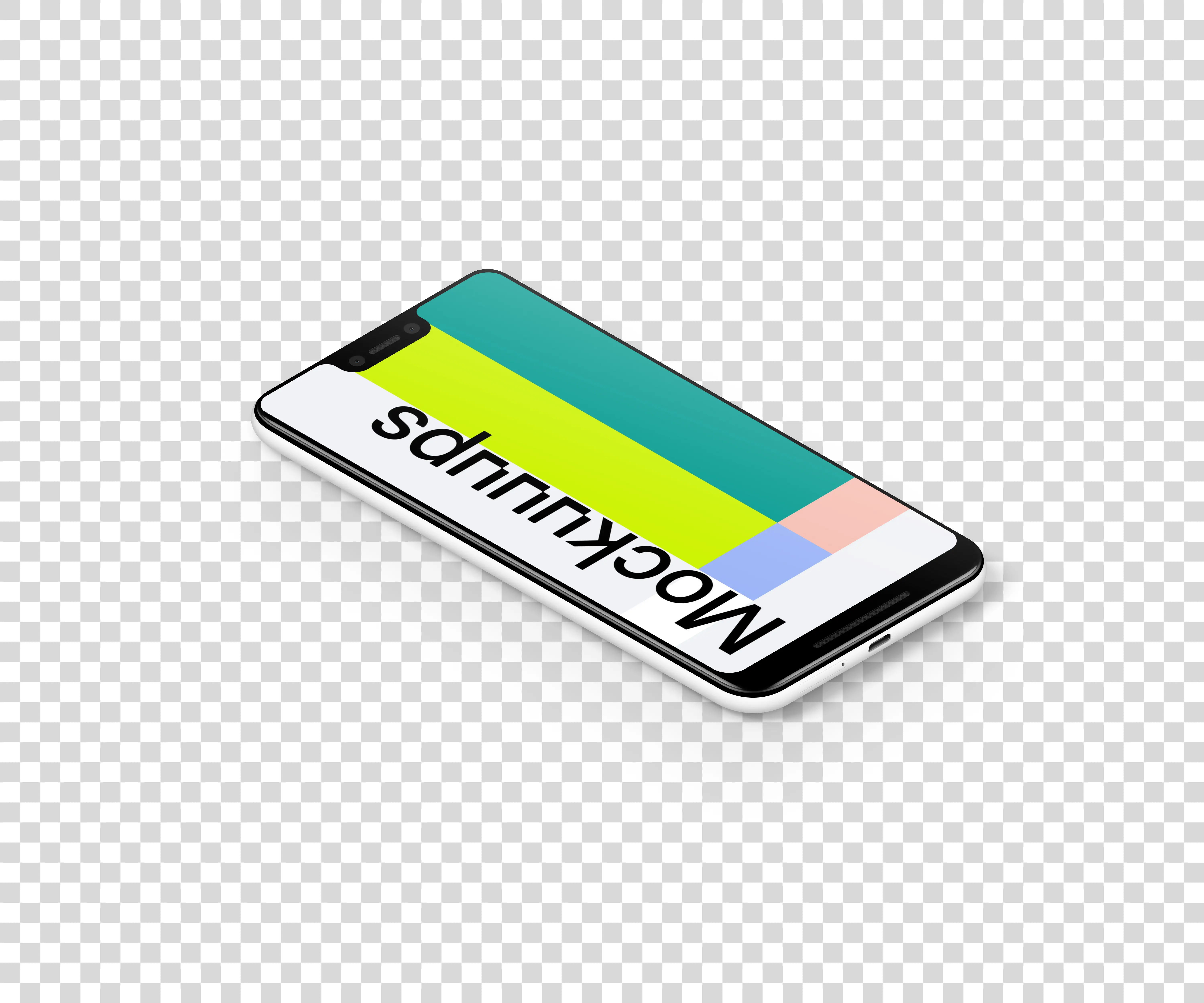 Google Pixel 3 XL Isometric mockup (Left)