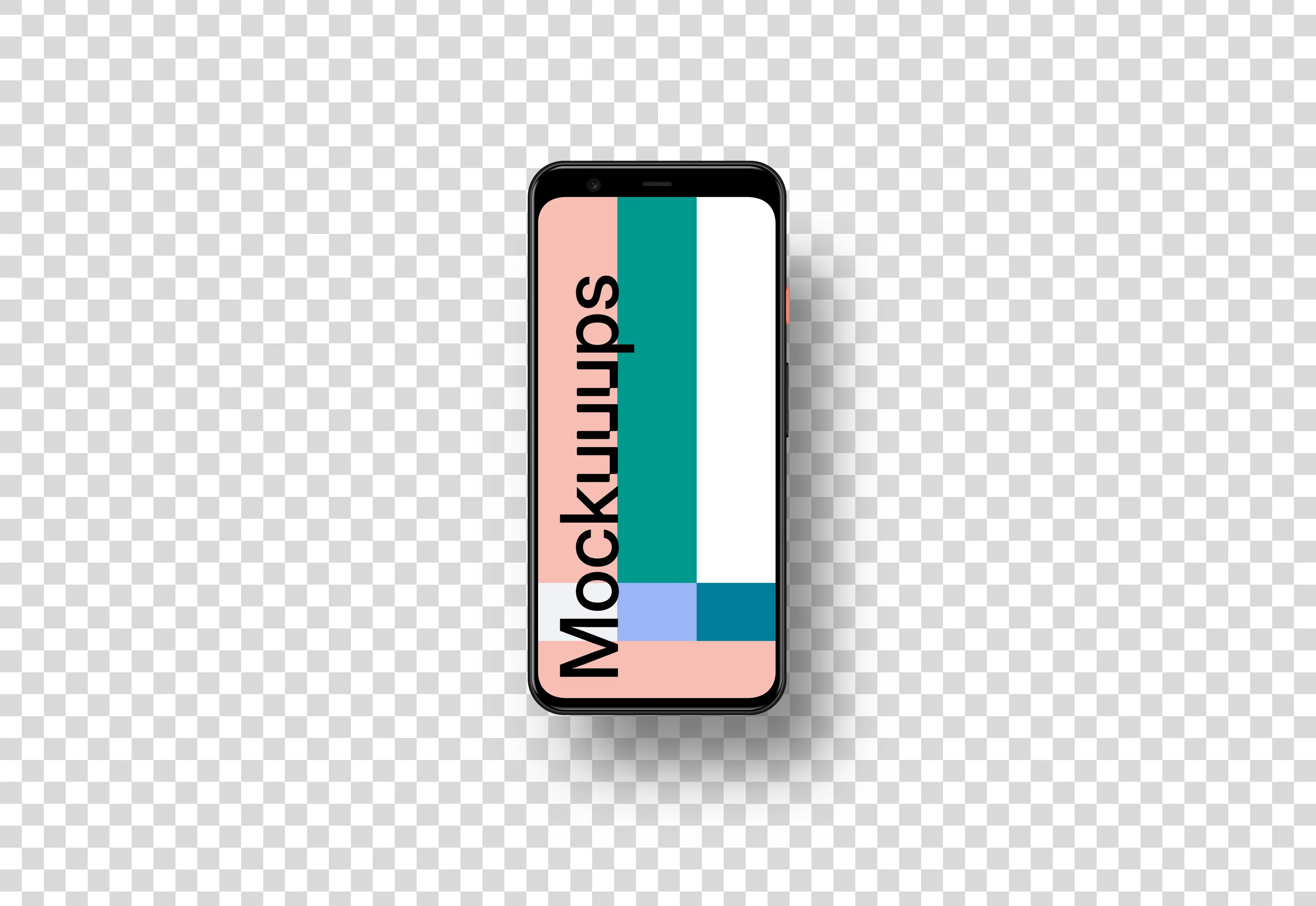 Google Pixel 4 Mockup (Front View - Floating Shadow)