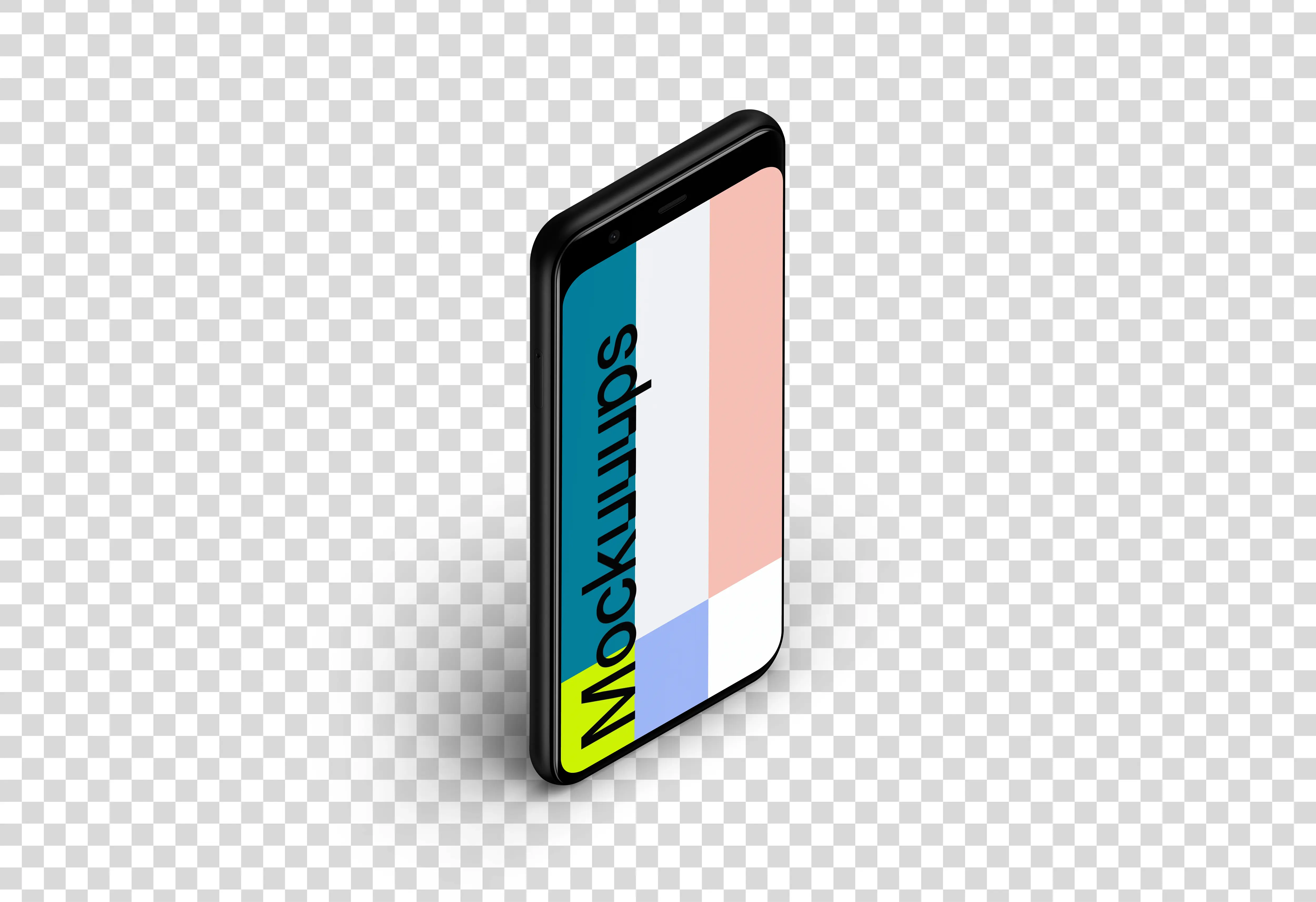 Google Pixel 4 Mockup (Isometric Stand Left)