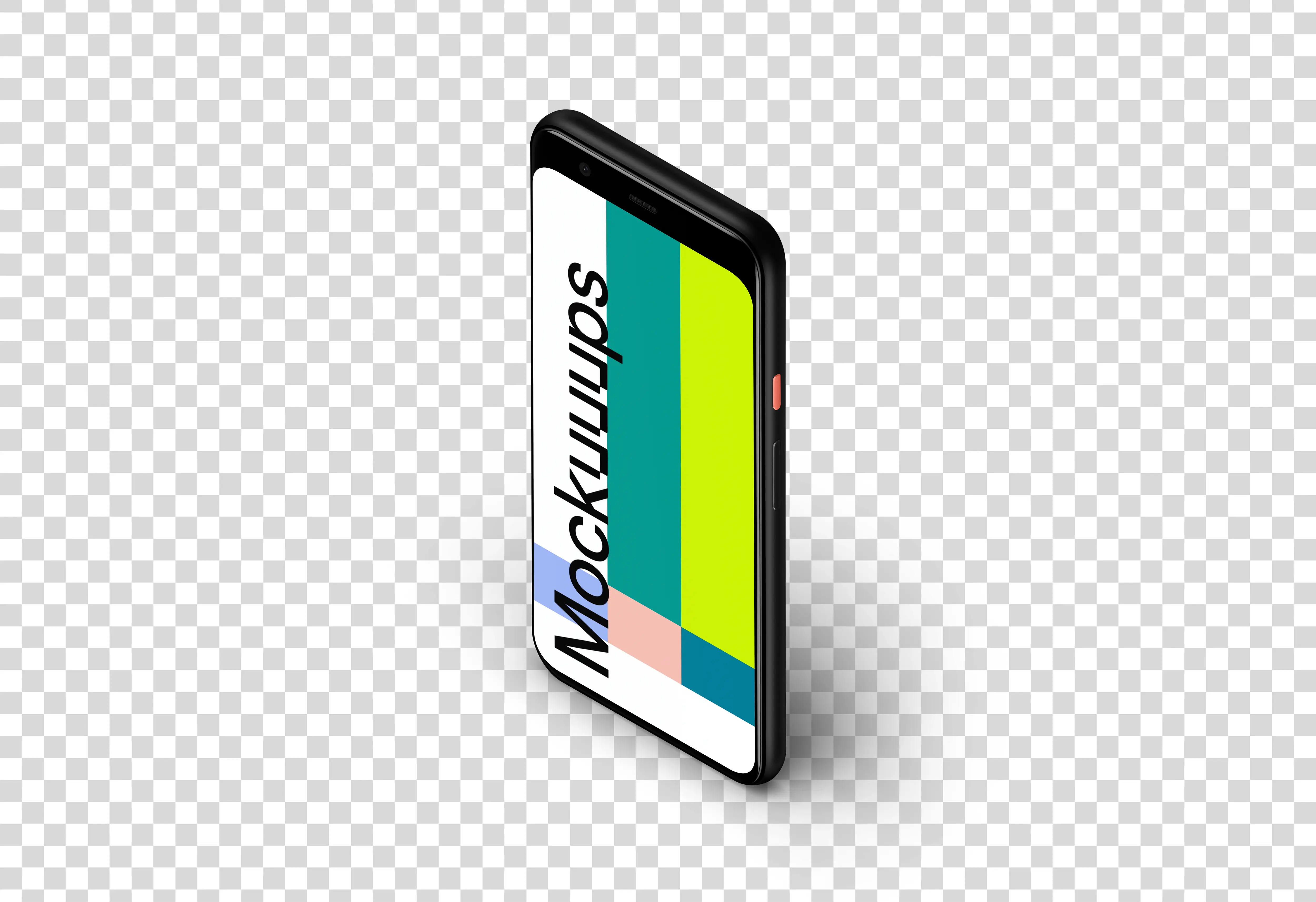 Google Pixel 4 Mockup (Isometric Stand Right)