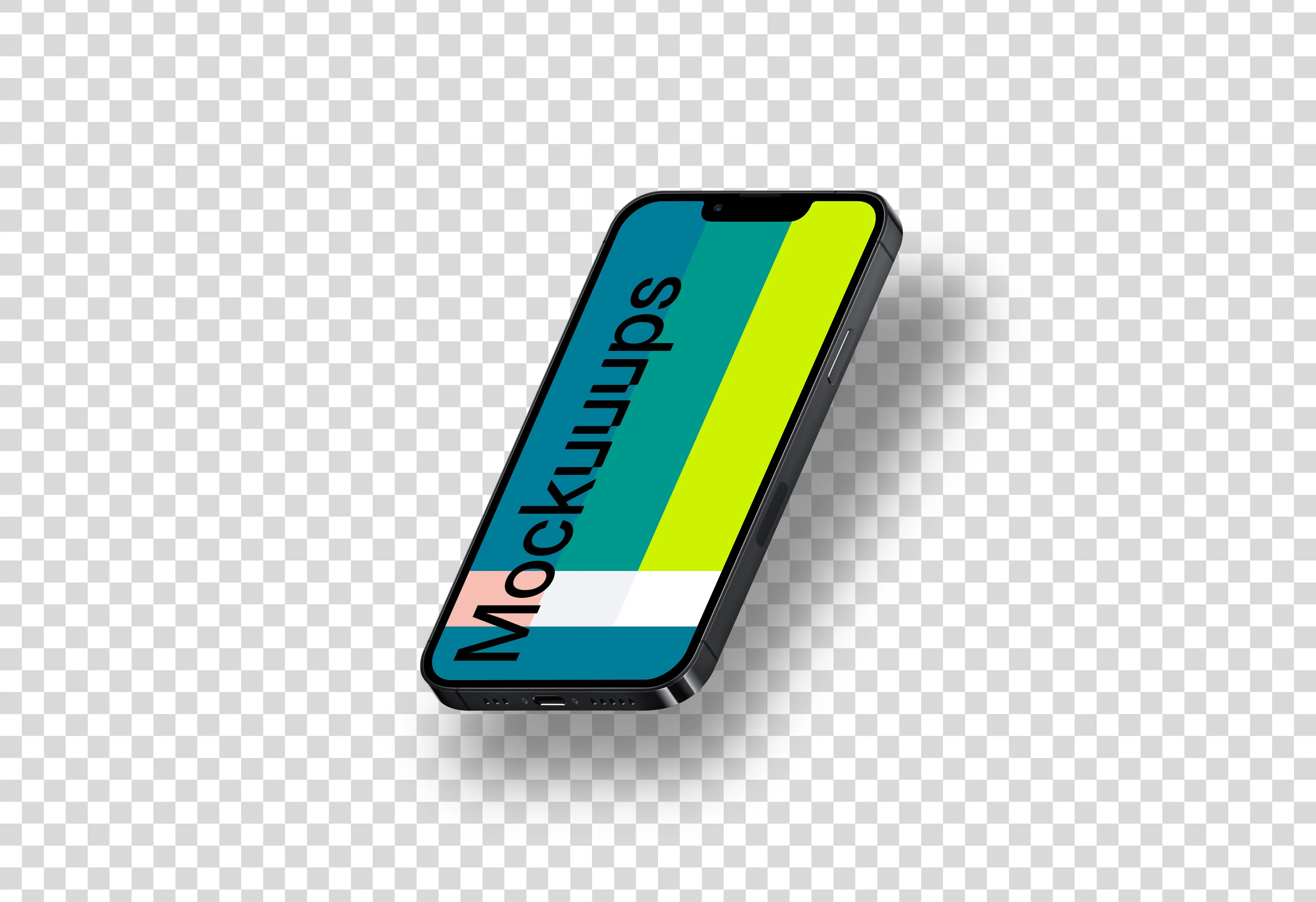 iPhone 13 Pro Mockup (Isometric Right - Floating Shadow)