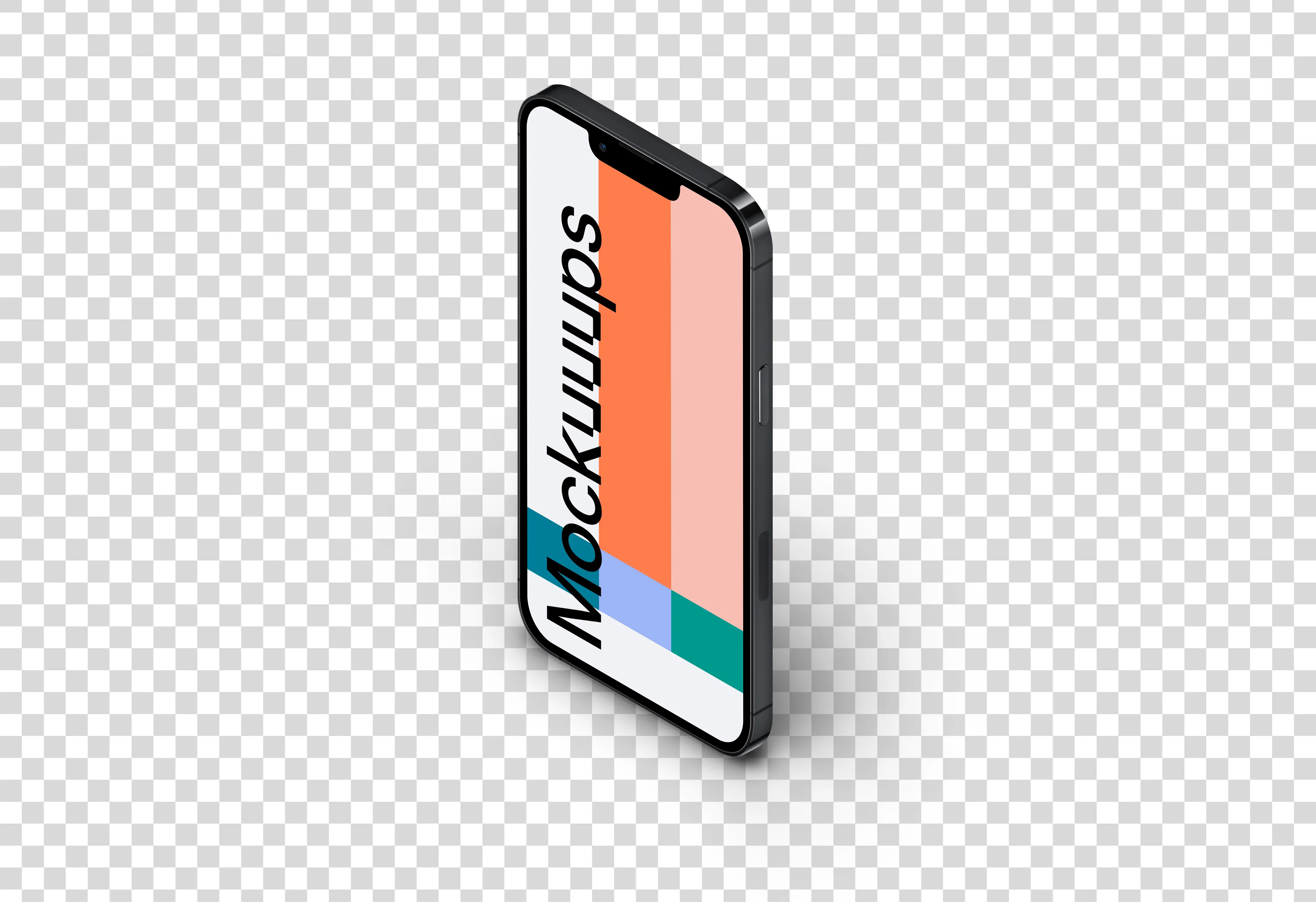 iPhone 13 Pro Mockup (Isometric Stand Right)