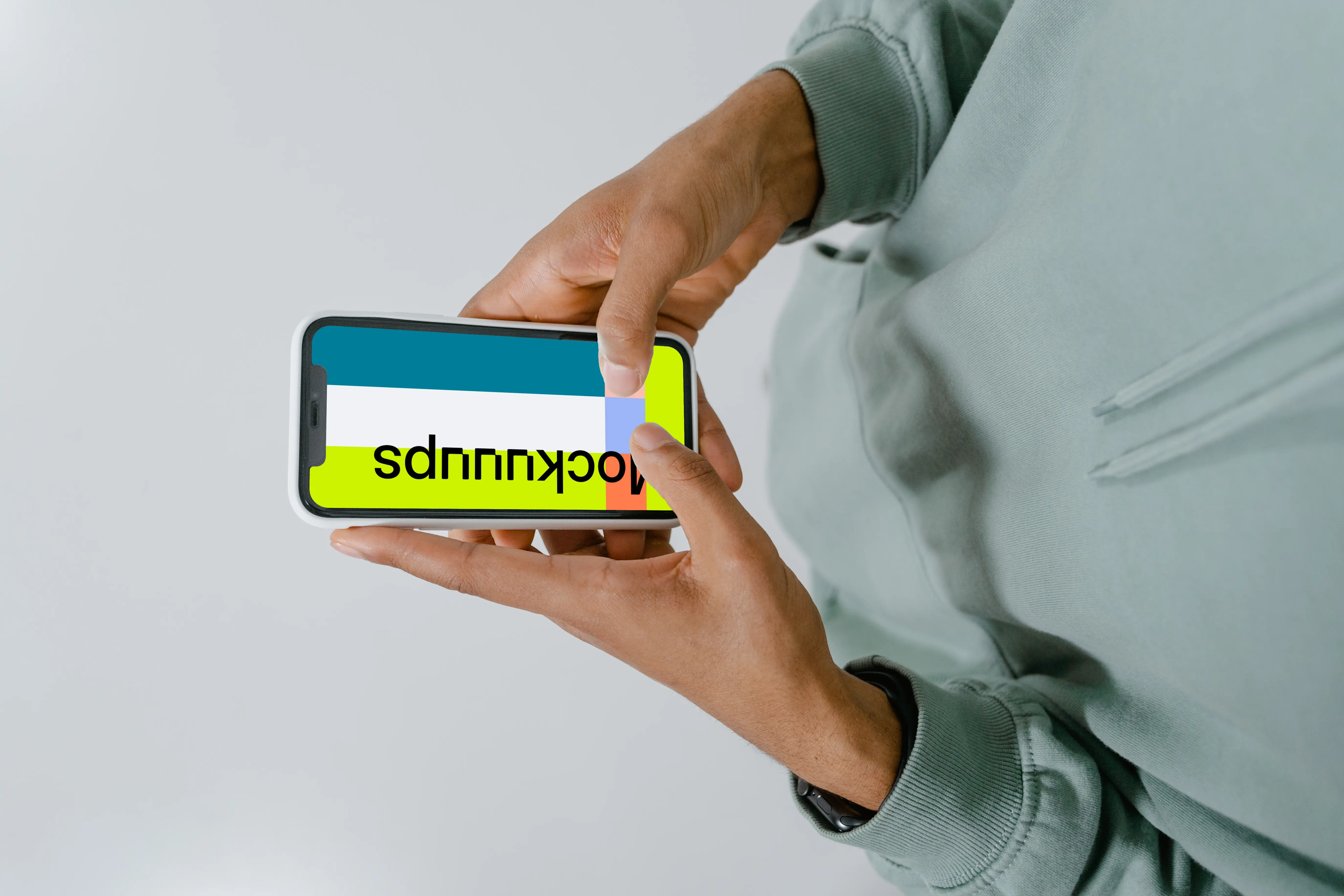 iPhone mockup with user sending a text