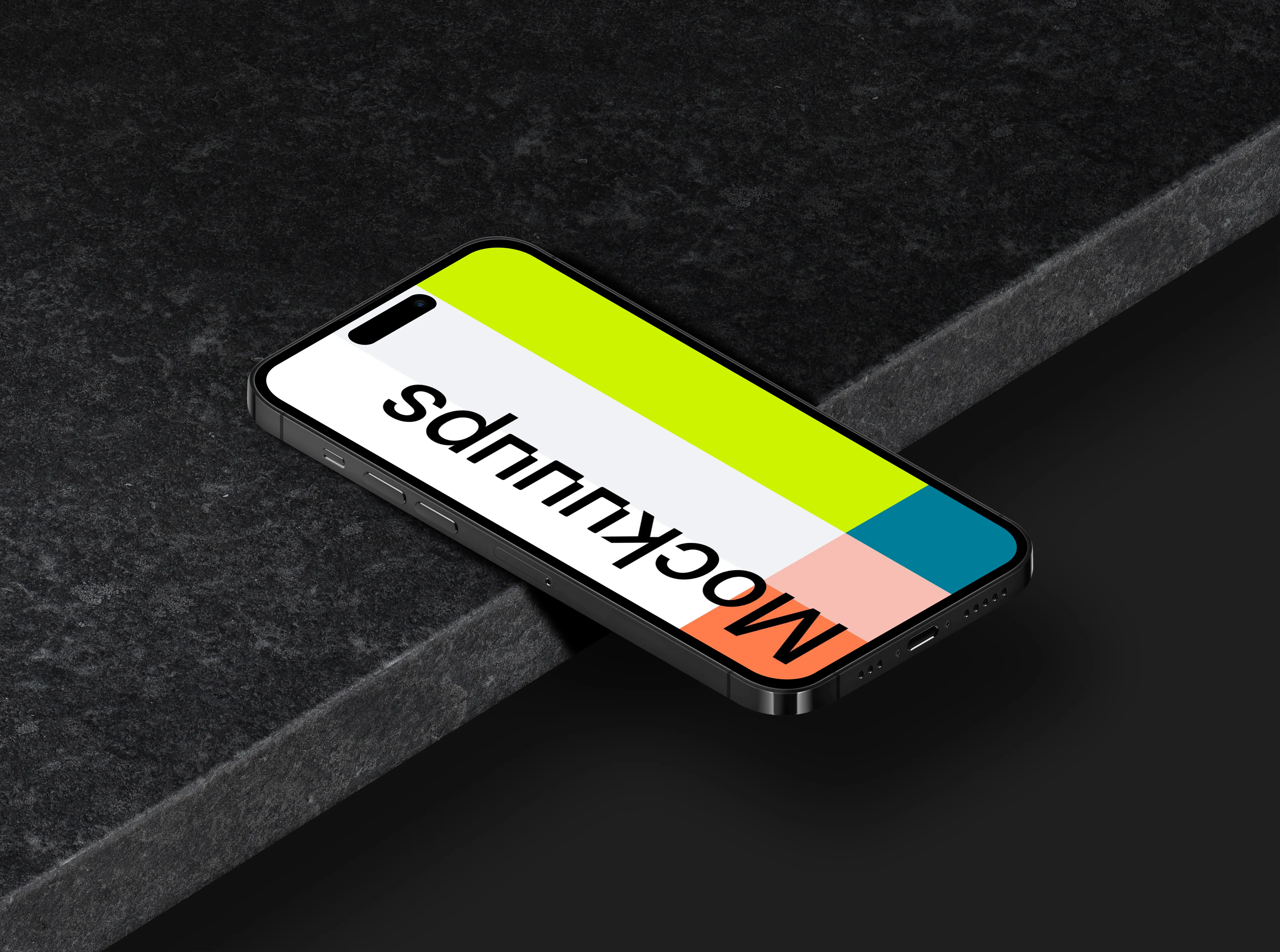 Isometric smartphone mockup - Left View