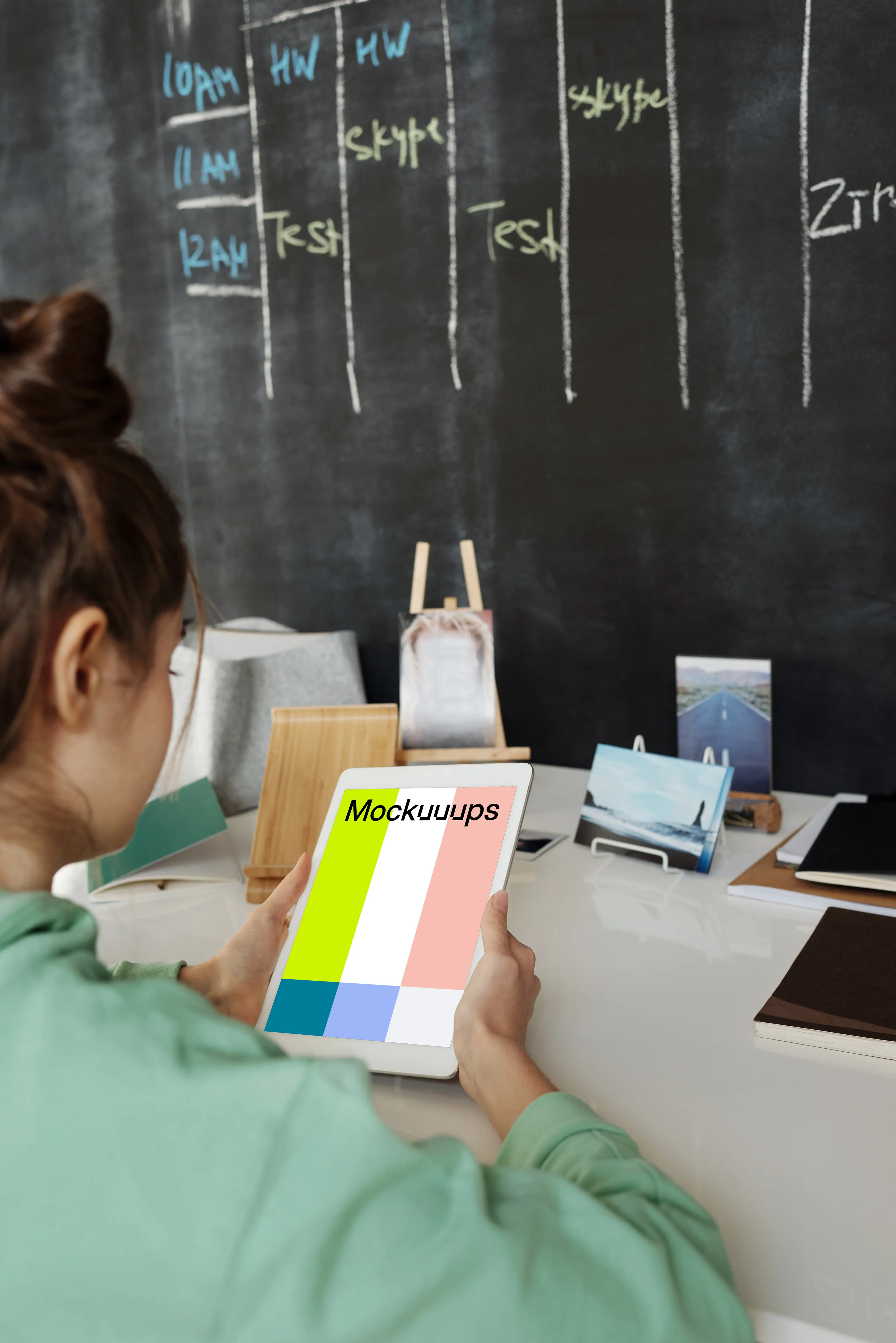 Kid using tablet mockup