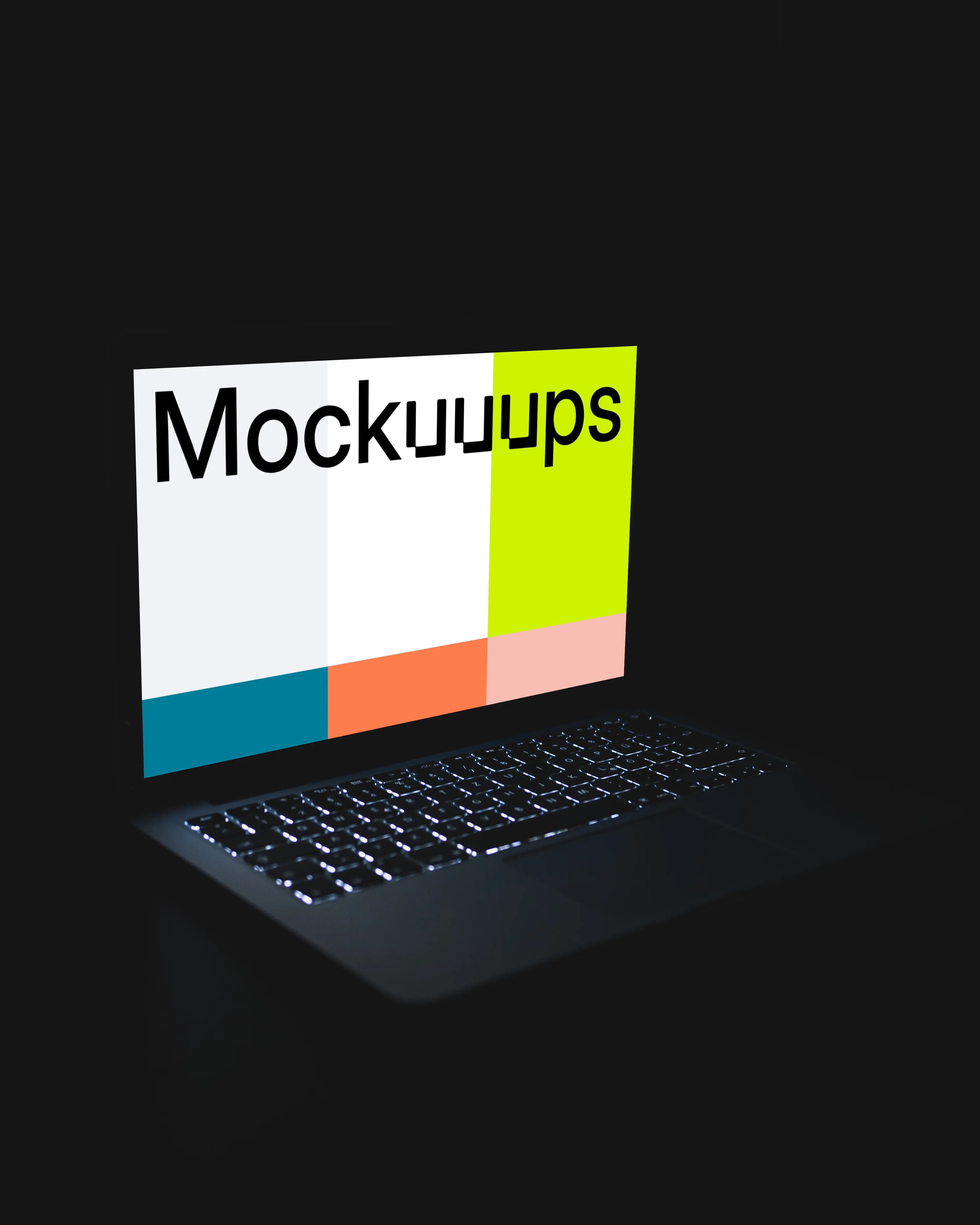 MacBook mockup in the dark