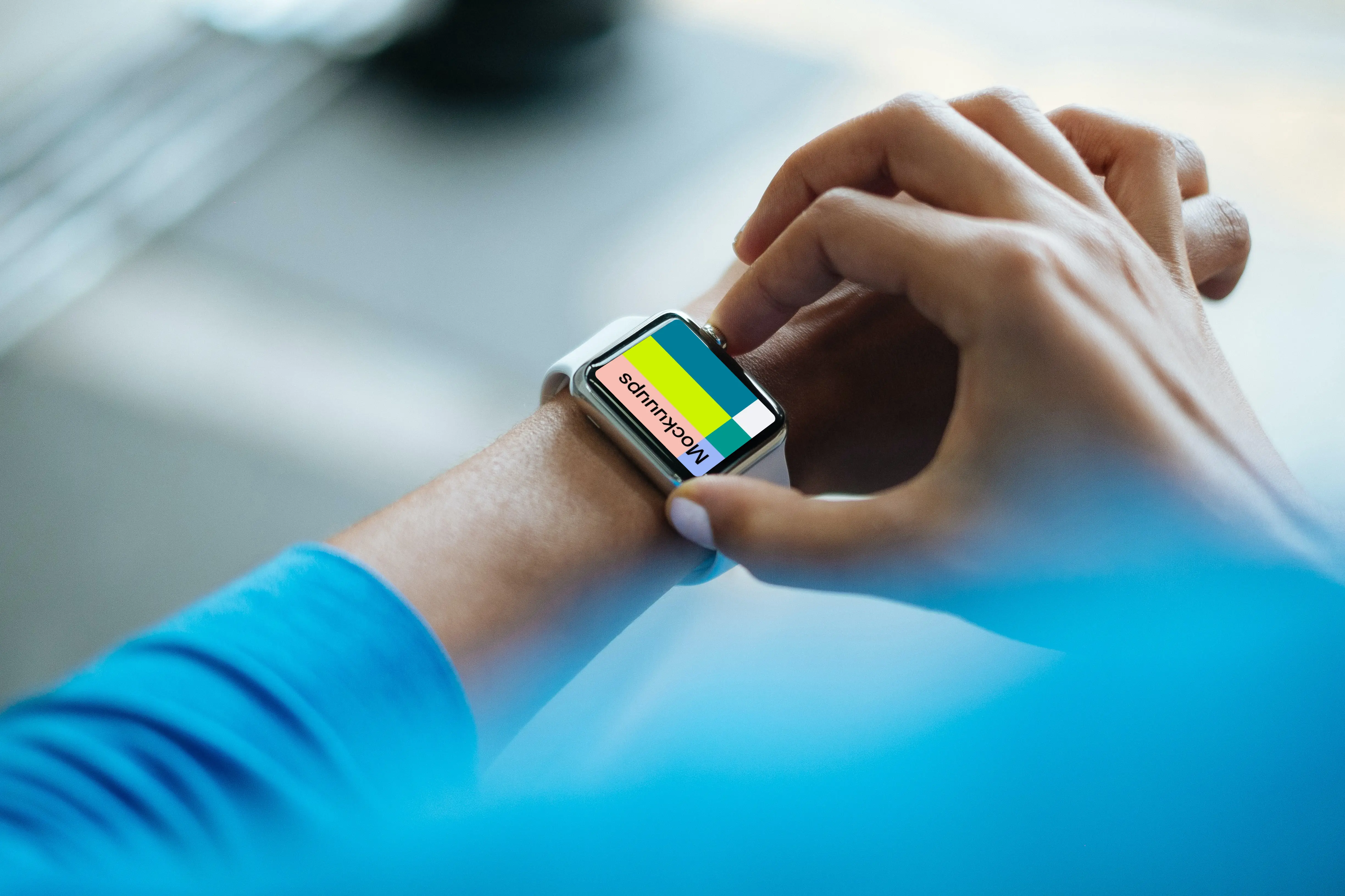 Checking notifications on Apple Watch mockup