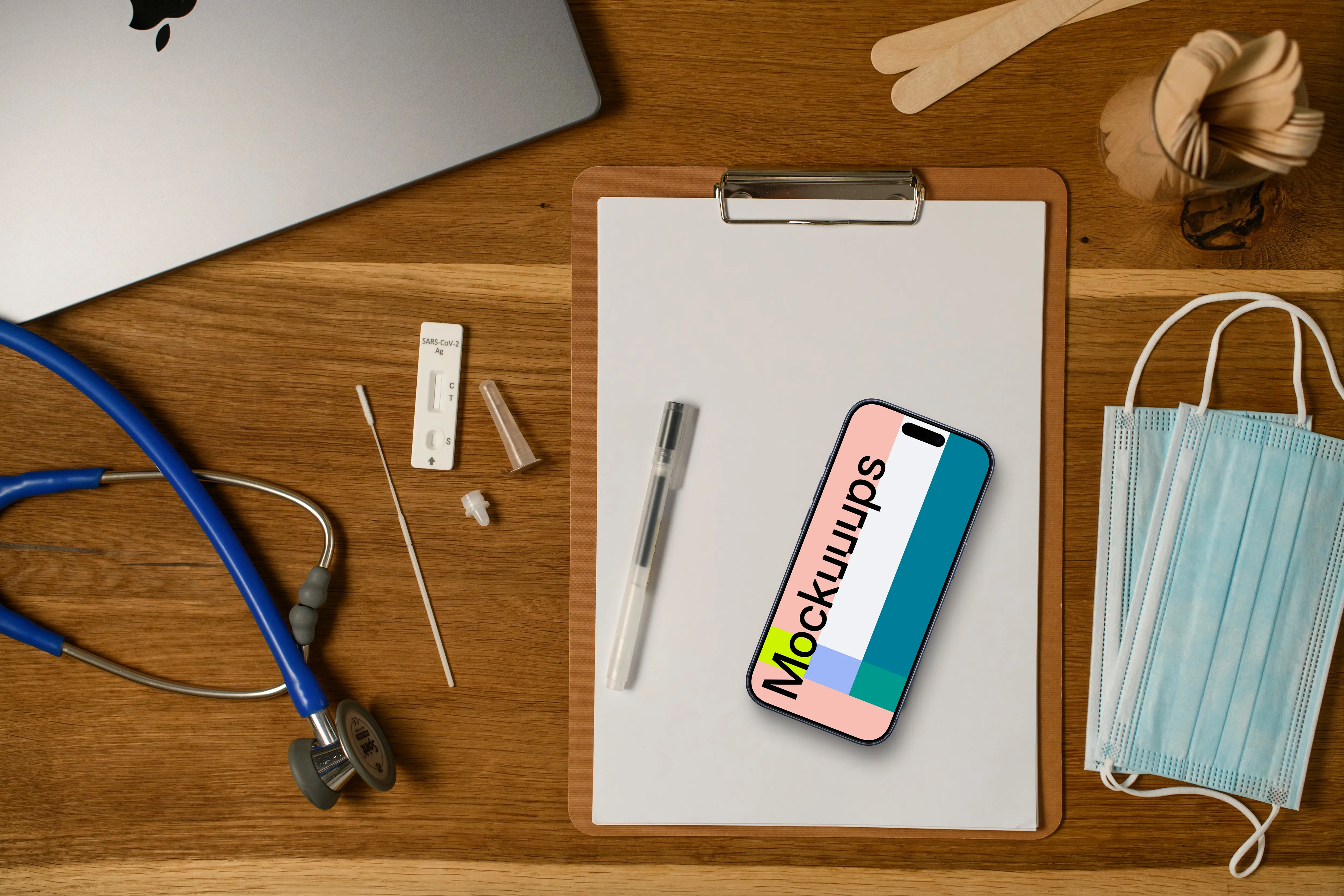 Phone mockup in the doctor’s office