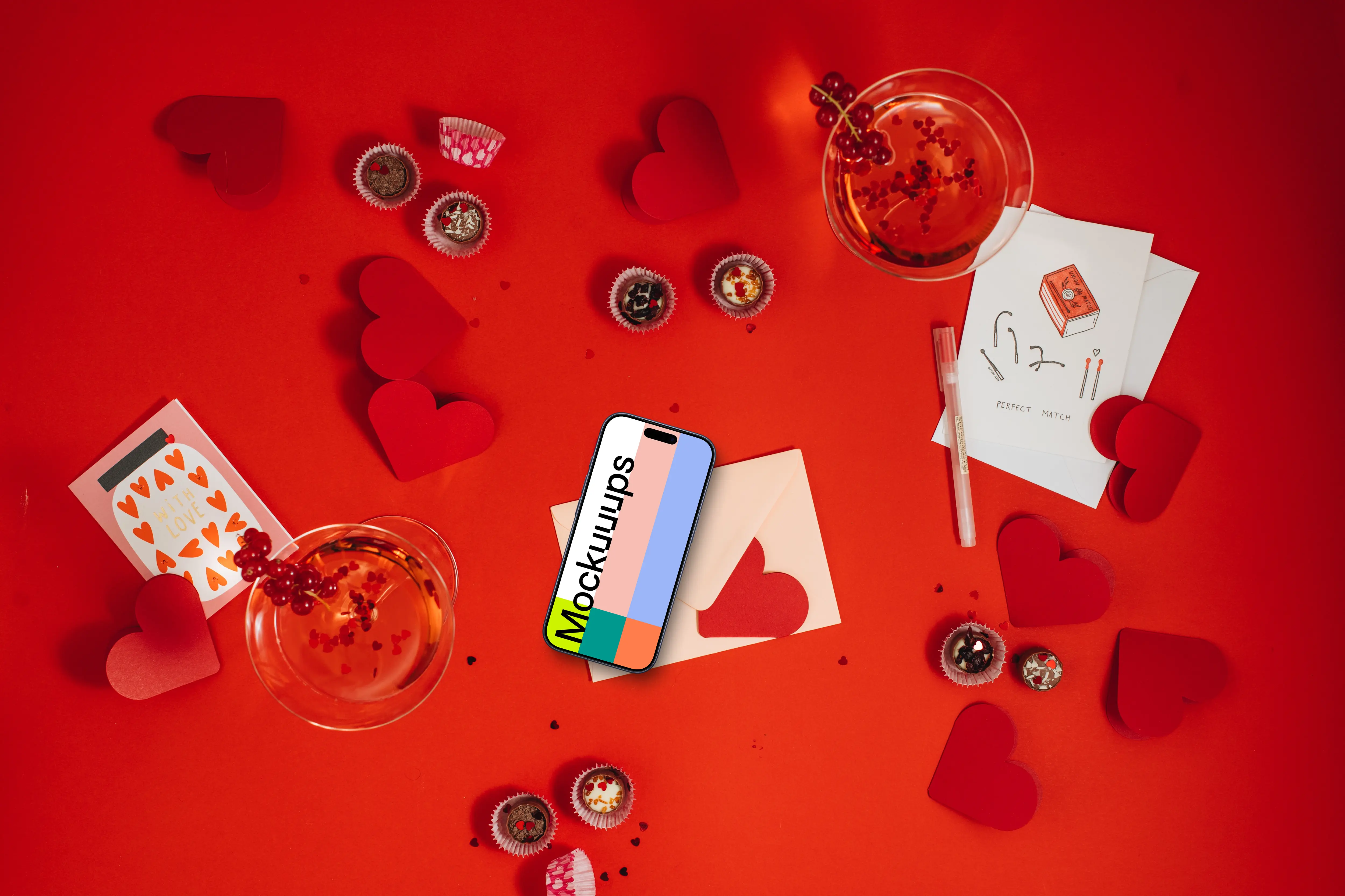 Romantic-style smartphone mockup