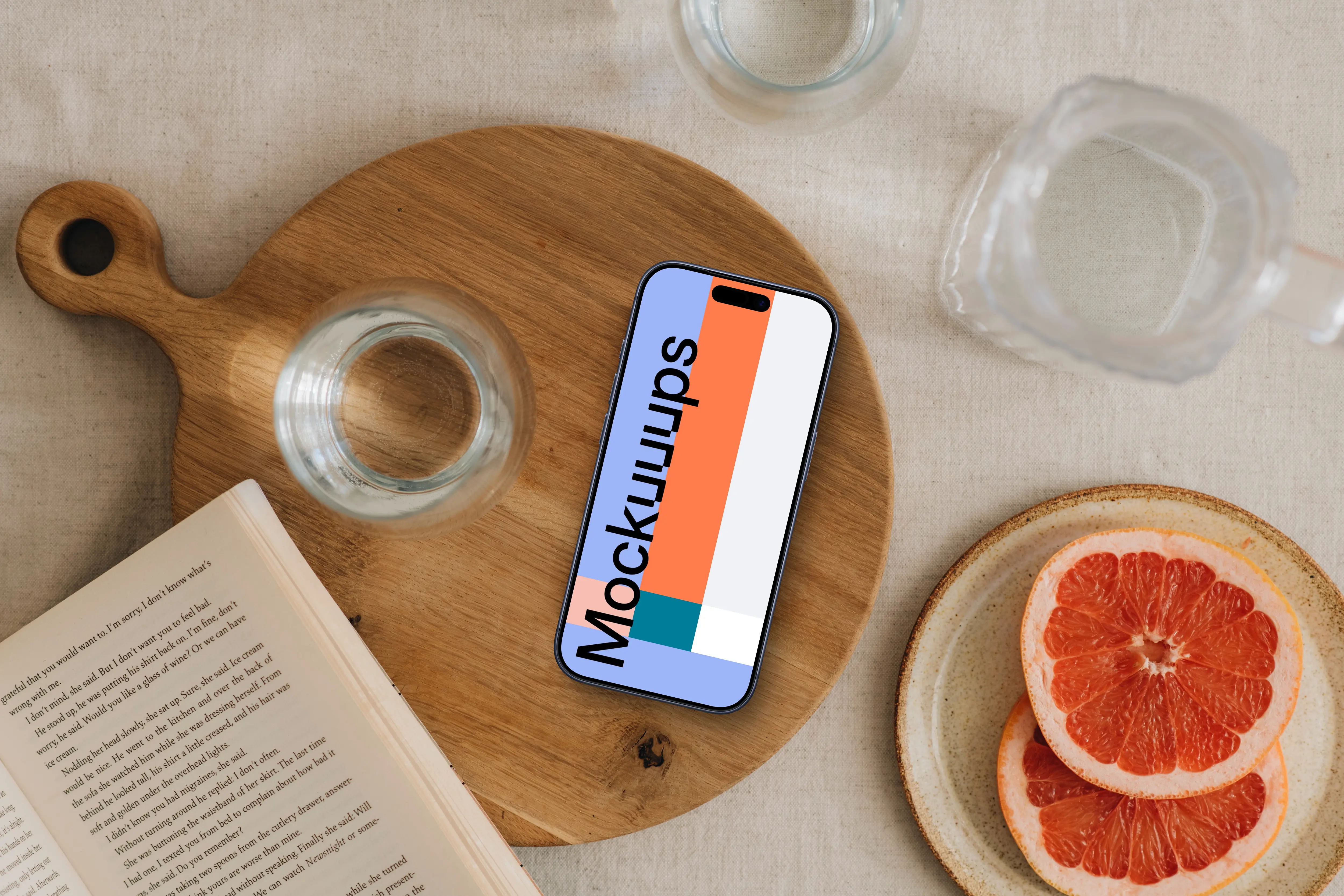 Simple breakfast plating with an iPhone mockup