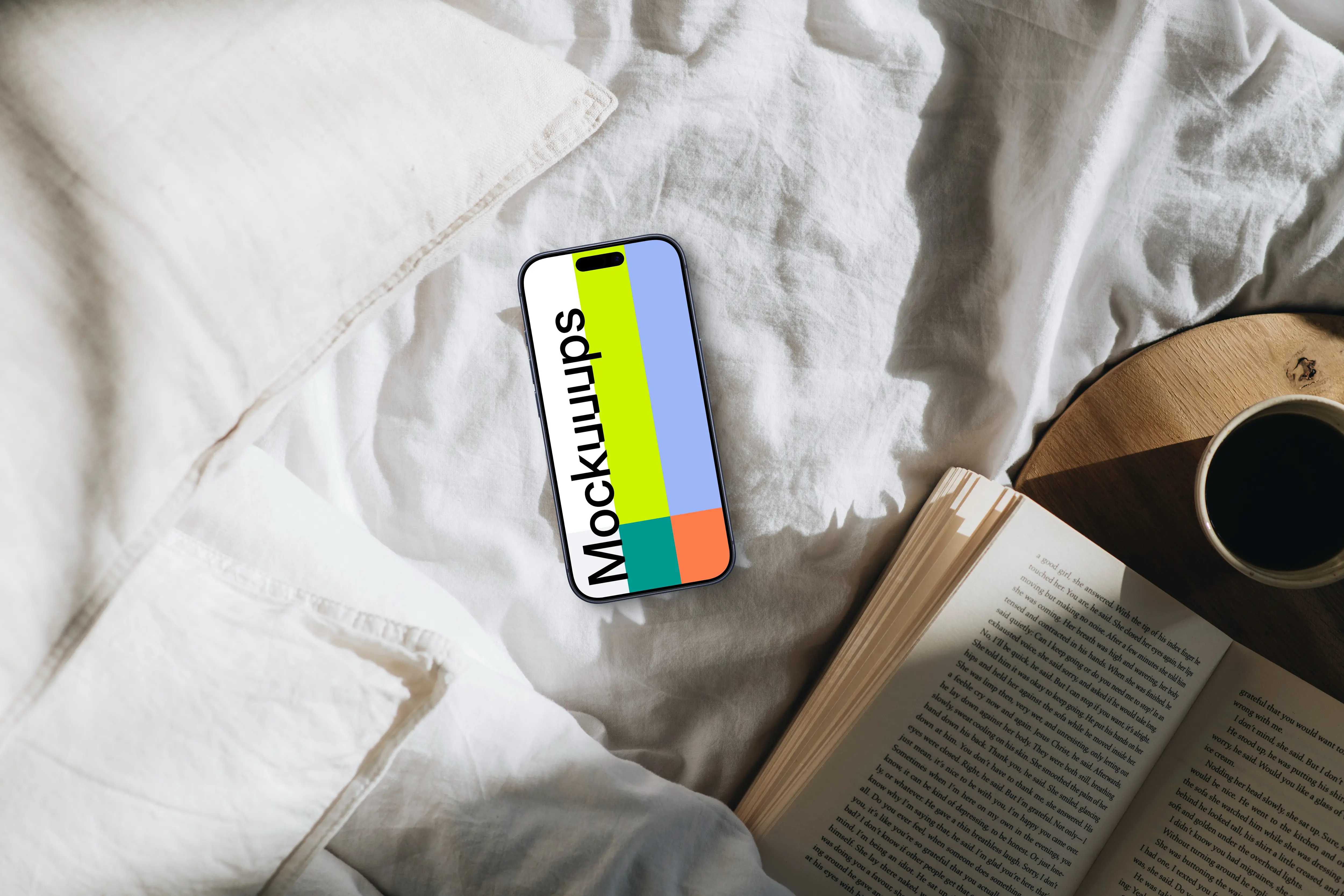 Sunlit breakfast ritual featuring an iPhone mockup