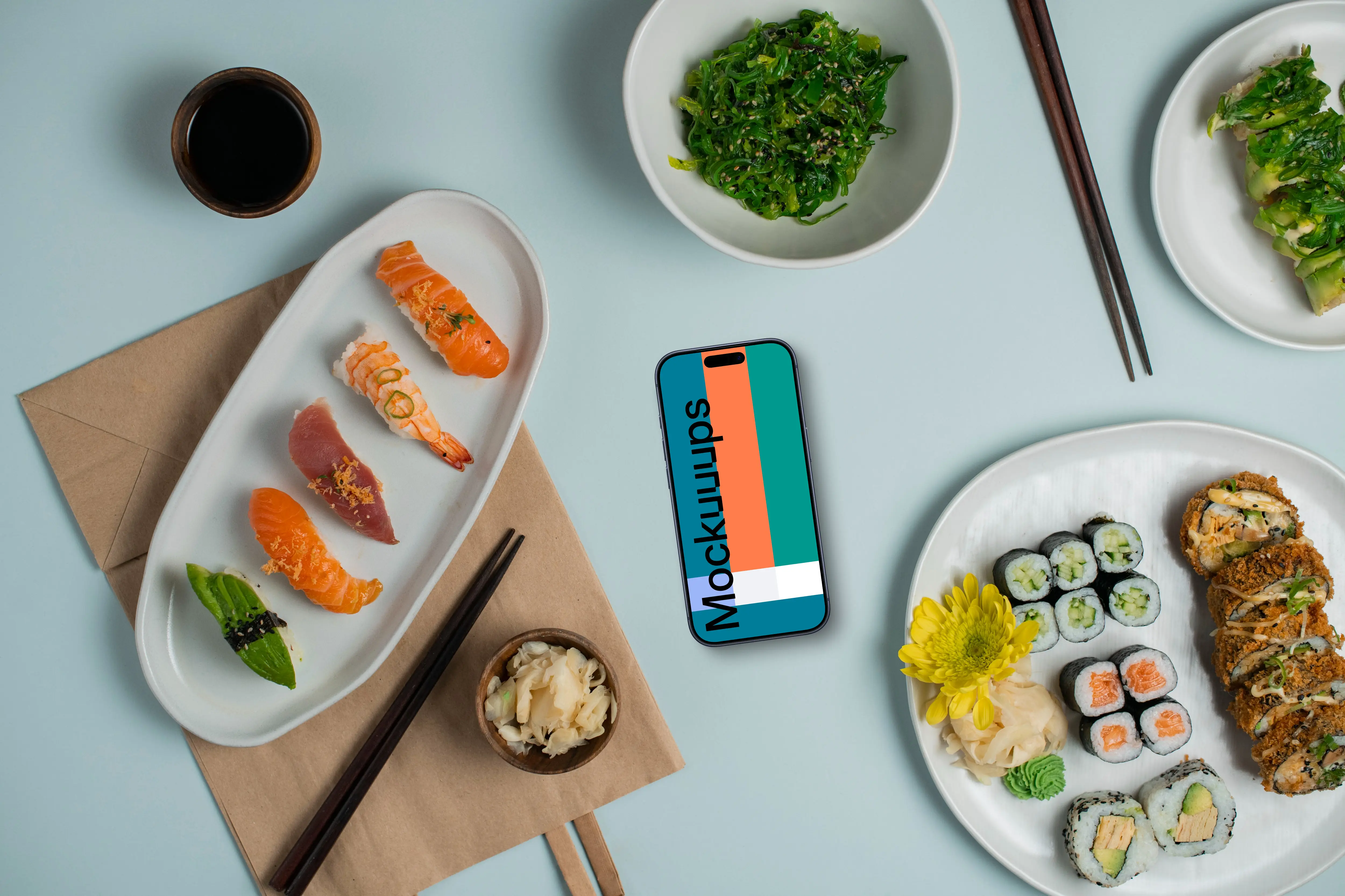Sushi around Smartphone mockup